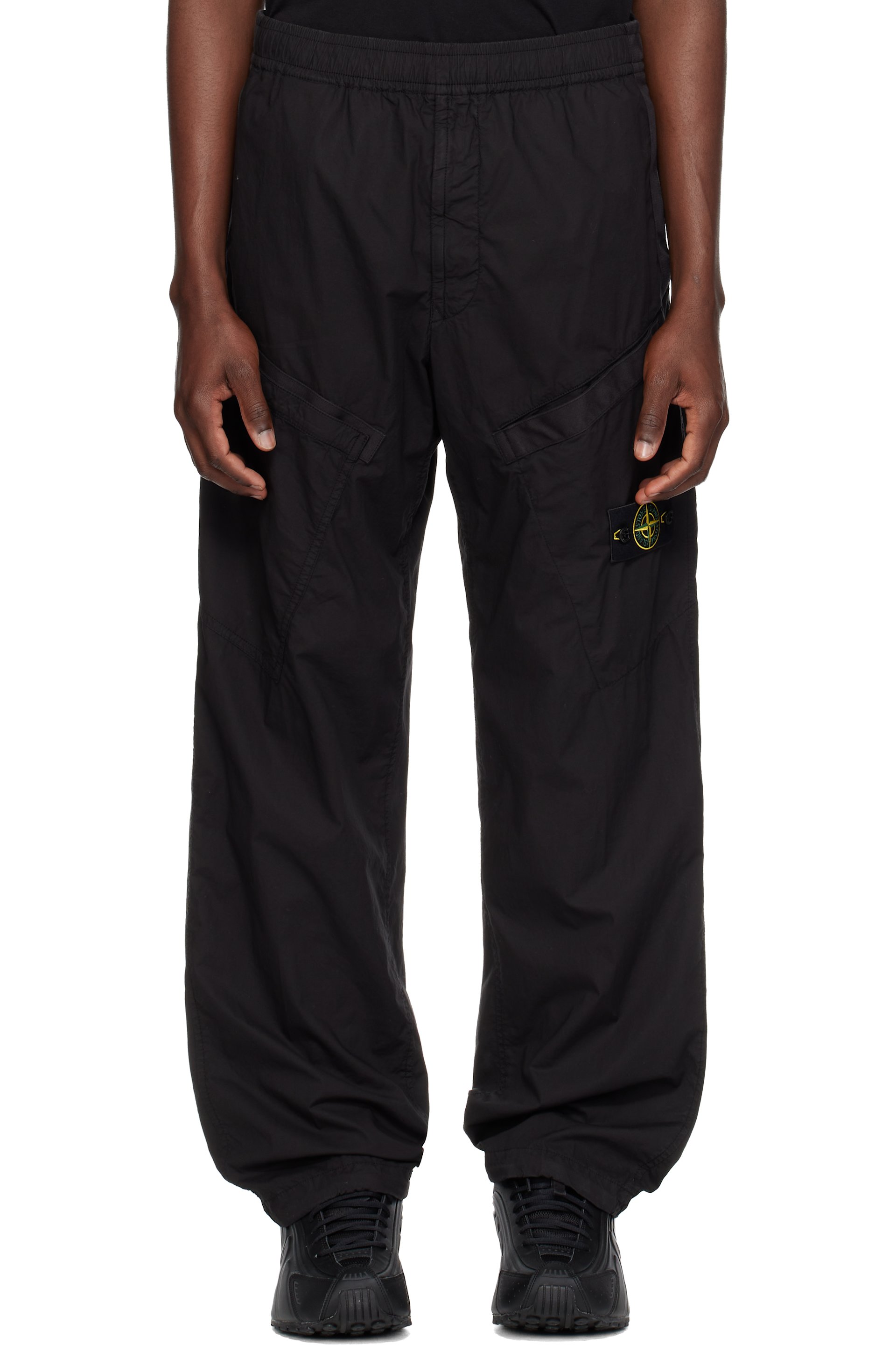 Stone Island - Black 3100006 Stretch Cotton Tela 'PARACADUTE' Cargo Pants