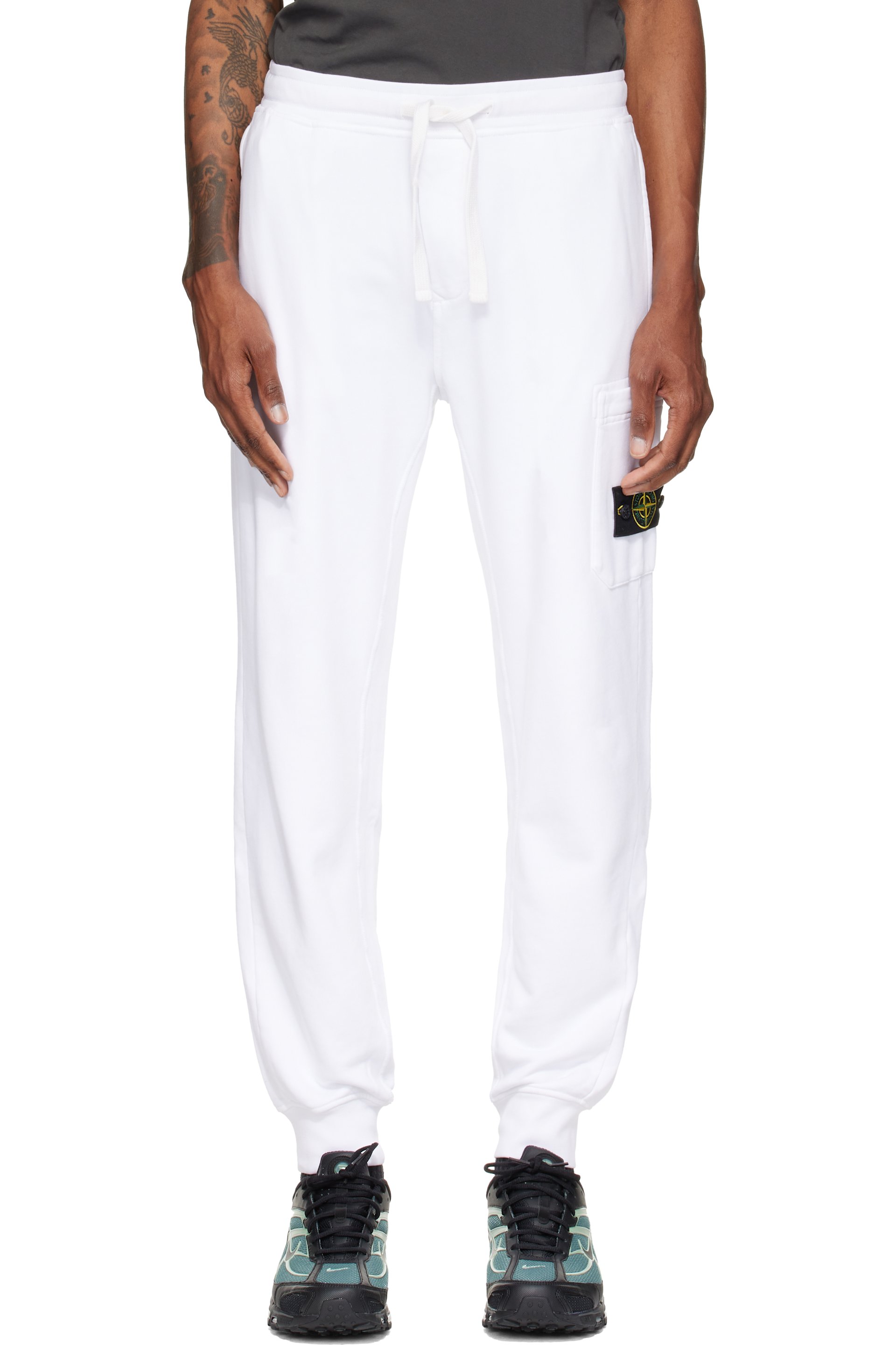 Stone Island - White 6200010 Organic Cotton Sweatpants