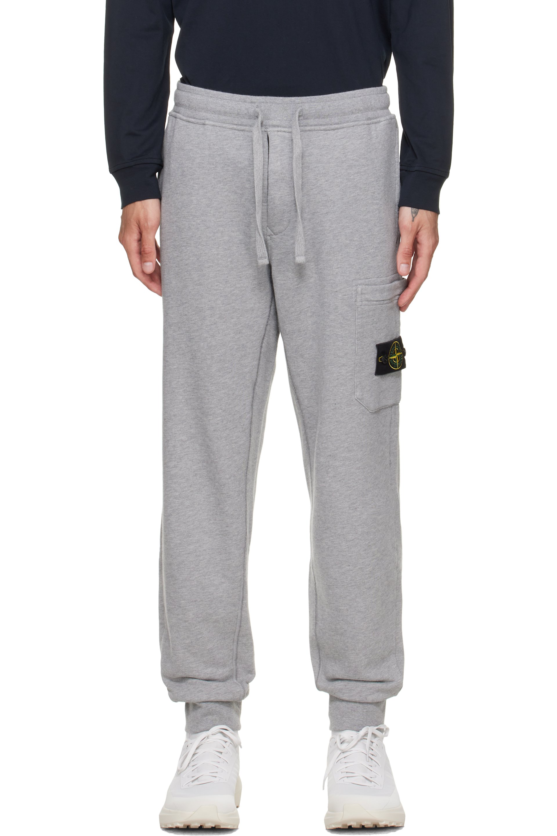 Stone Island - Gray 6200010 Organic Mélange Cotton Fleece Sweatpants
