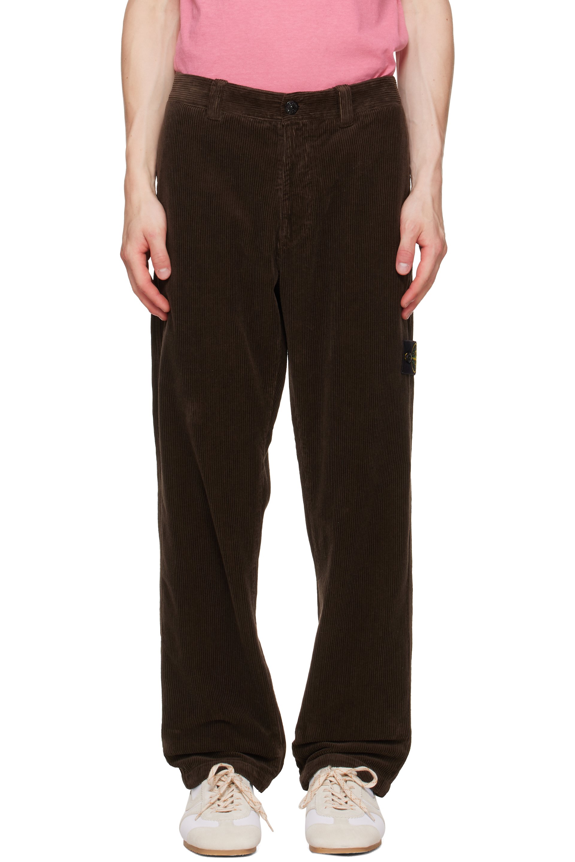 Stone Island - Brown 3100059 Organic Cotton Corduroy 800 Trousers