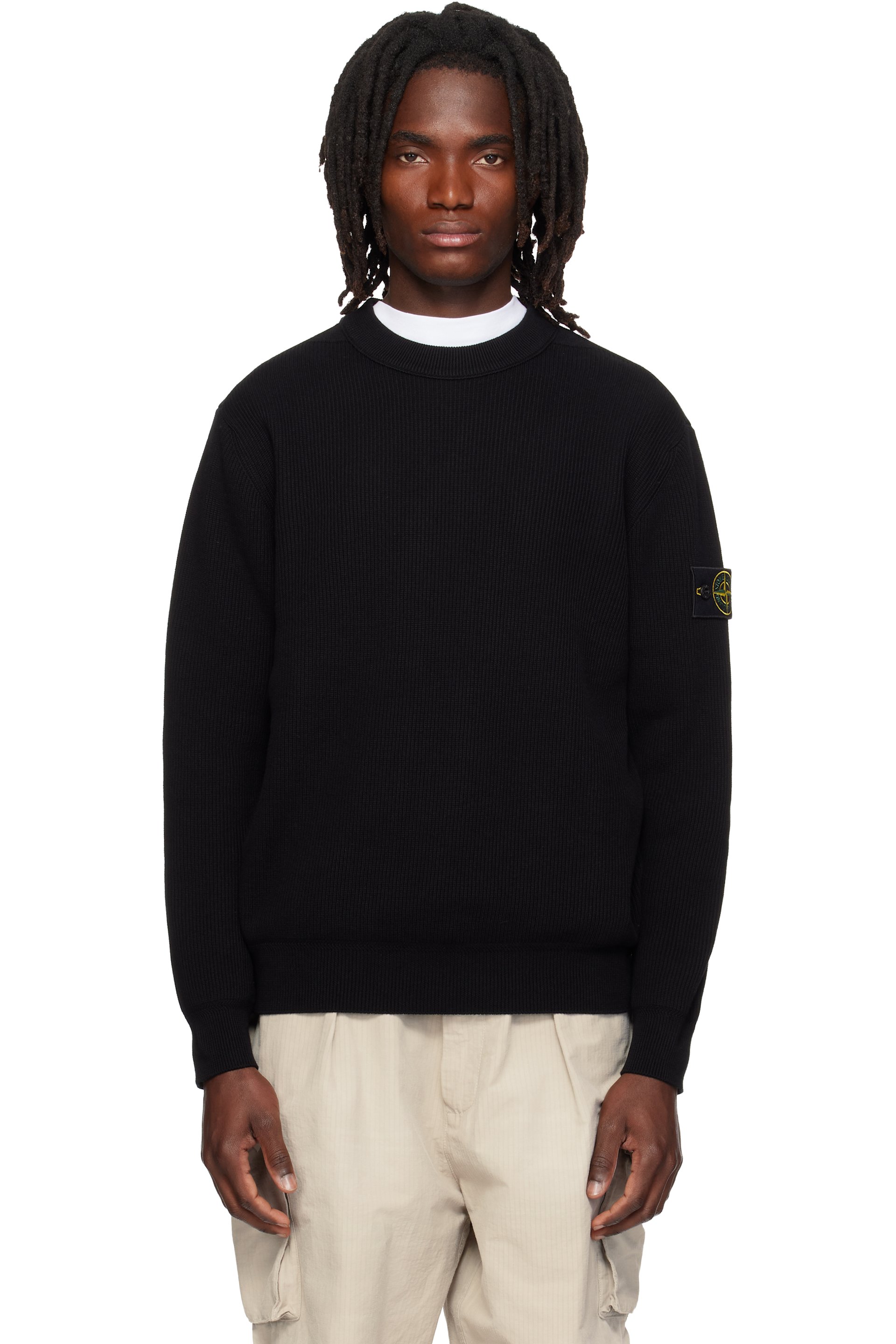 Stone Island - Black 5100154 Ribbed Soft Organic Cotton Sweater