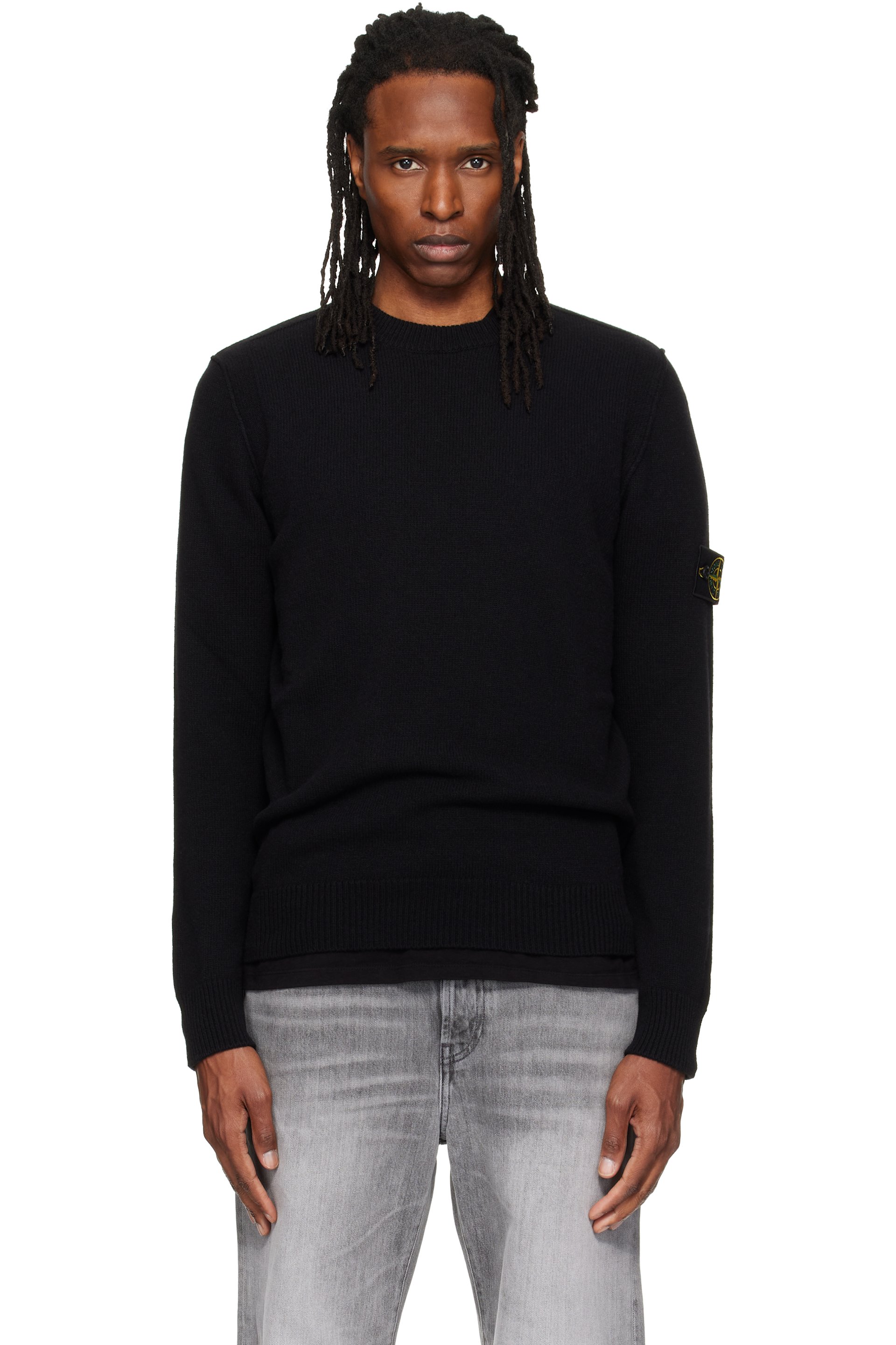 Stone Island - Black 5100072 Lambswool Sweater