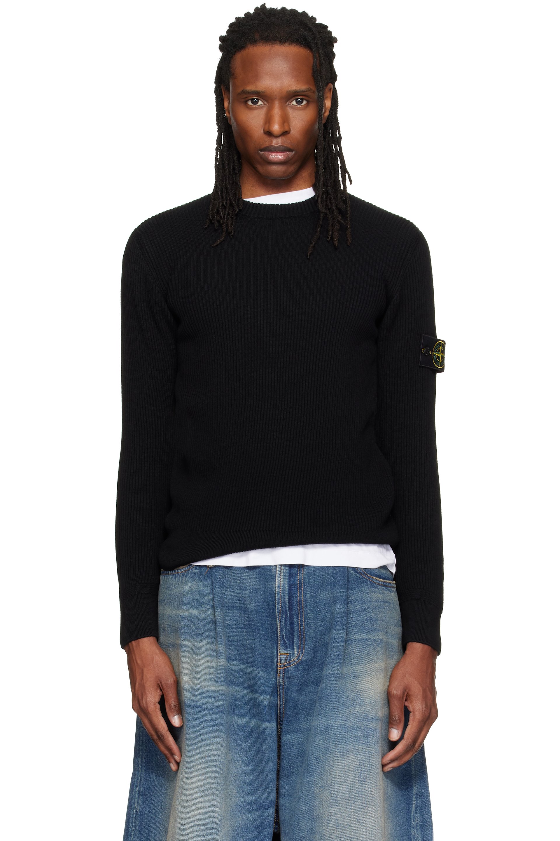 Stone Island - Black 5100053 Full Rib RWS Wool Sweater