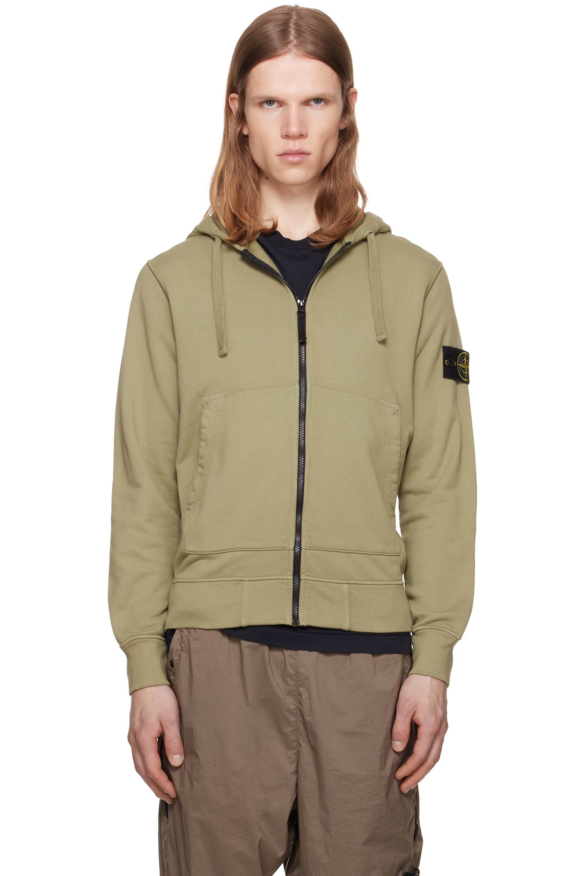 Stone Island - Green 6100061 Organic Cotton Fleece Hoodie