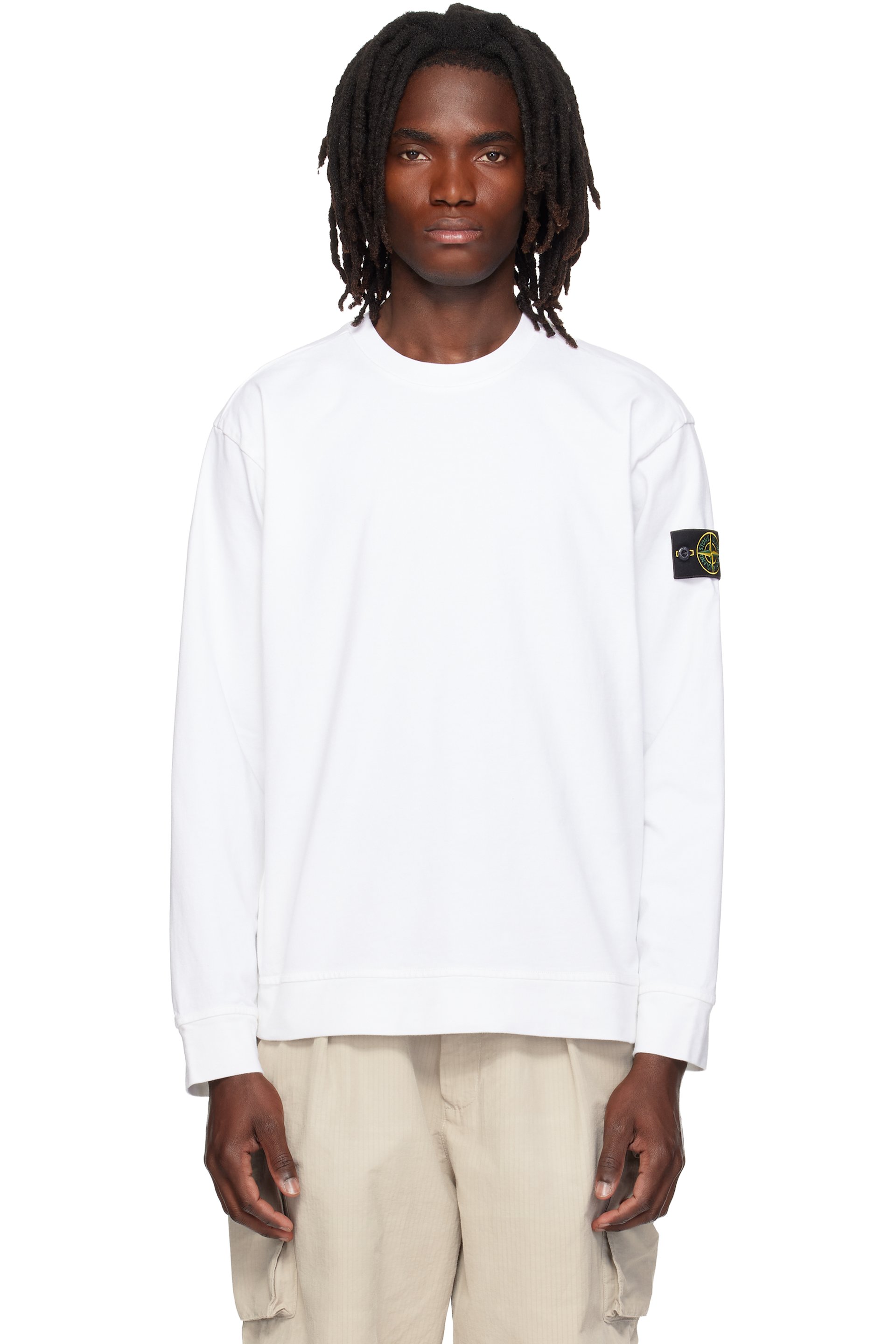 Stone Island - White 6100057 Heavy Organic Cotton Sweatshirt