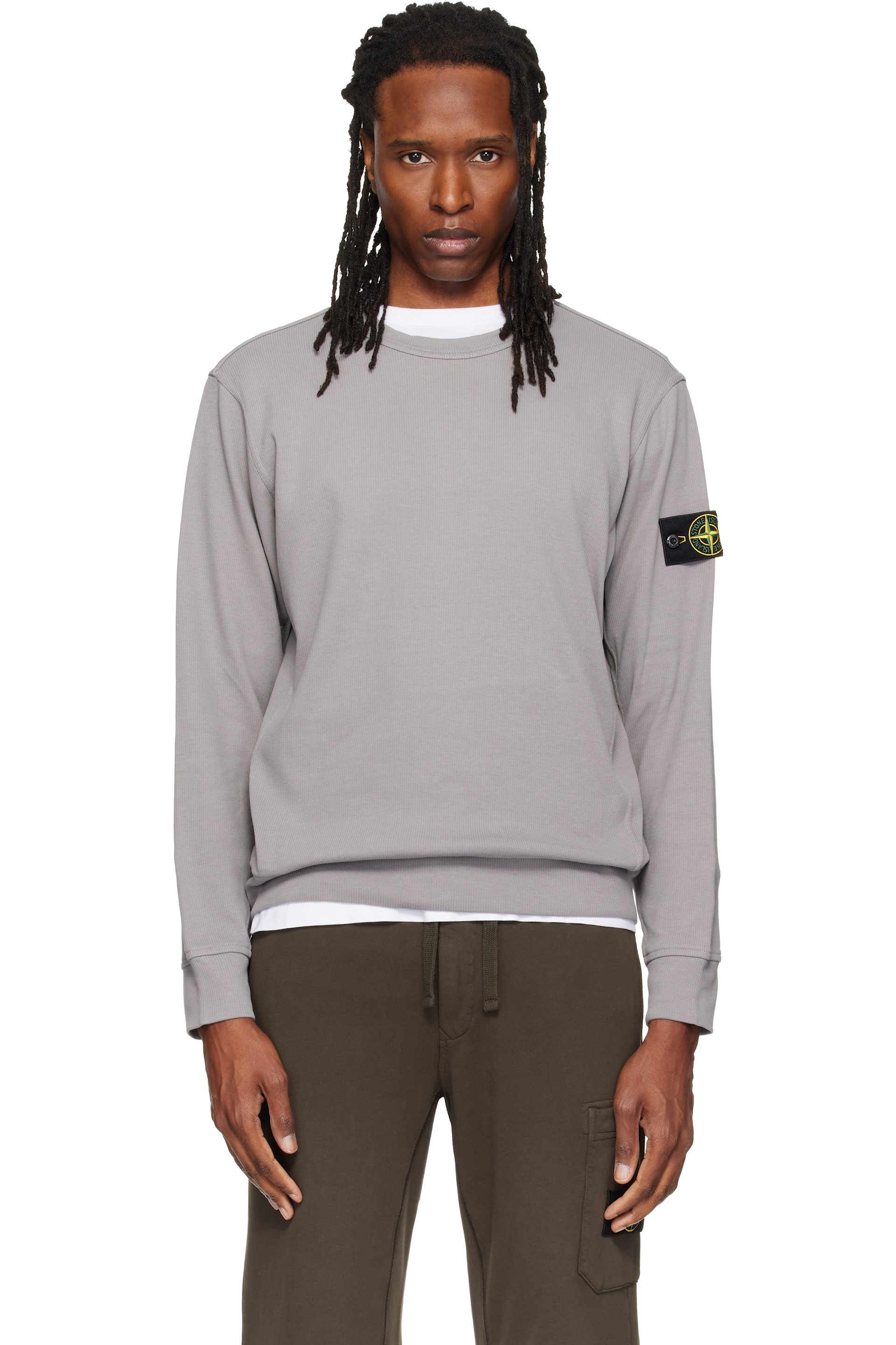 Stone Island - Gray 6100017 Organic Cotton Interlock Sweatshirt