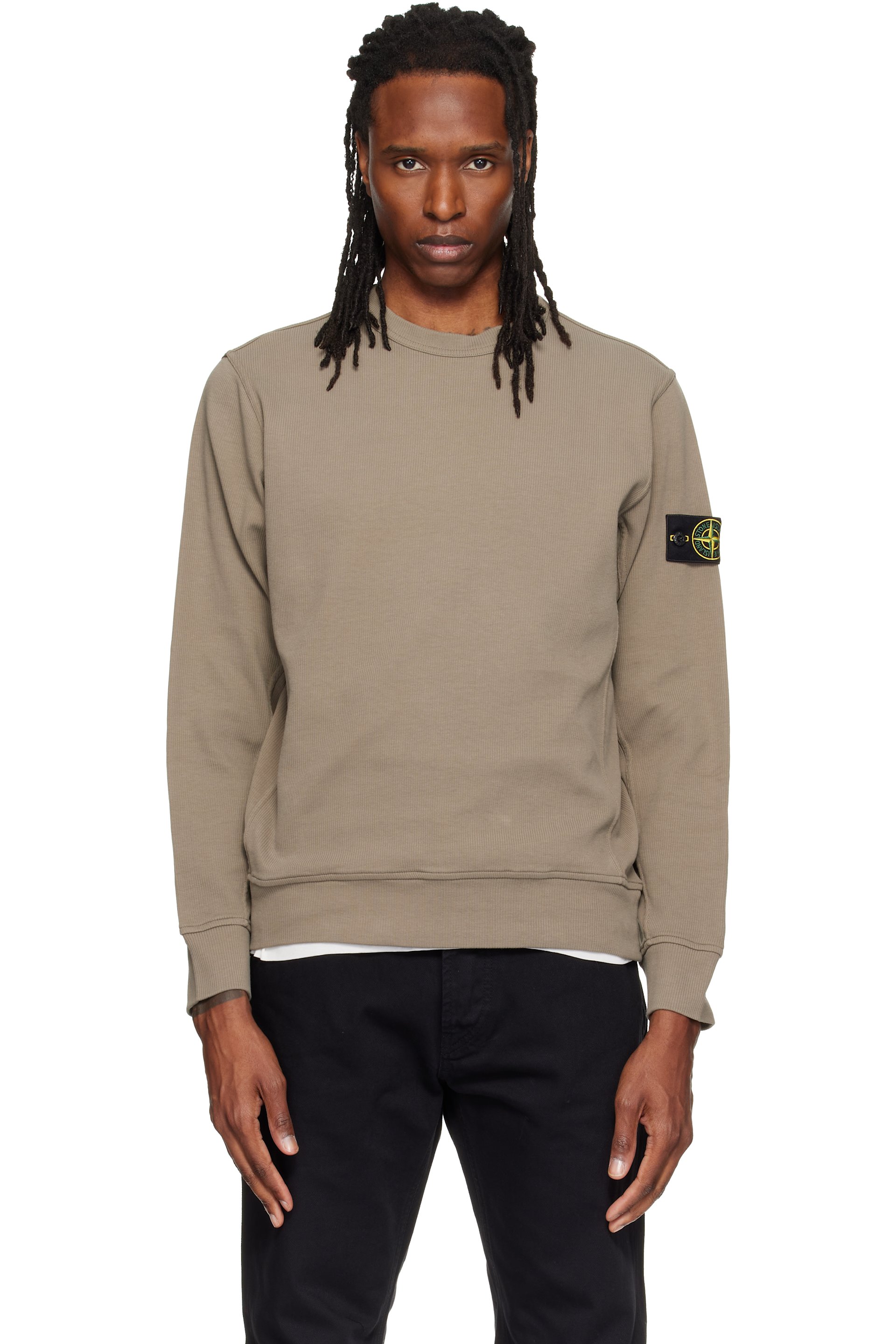 Stone Island - Khaki 6100017 Organic Cotton Interlock Sweatshirt