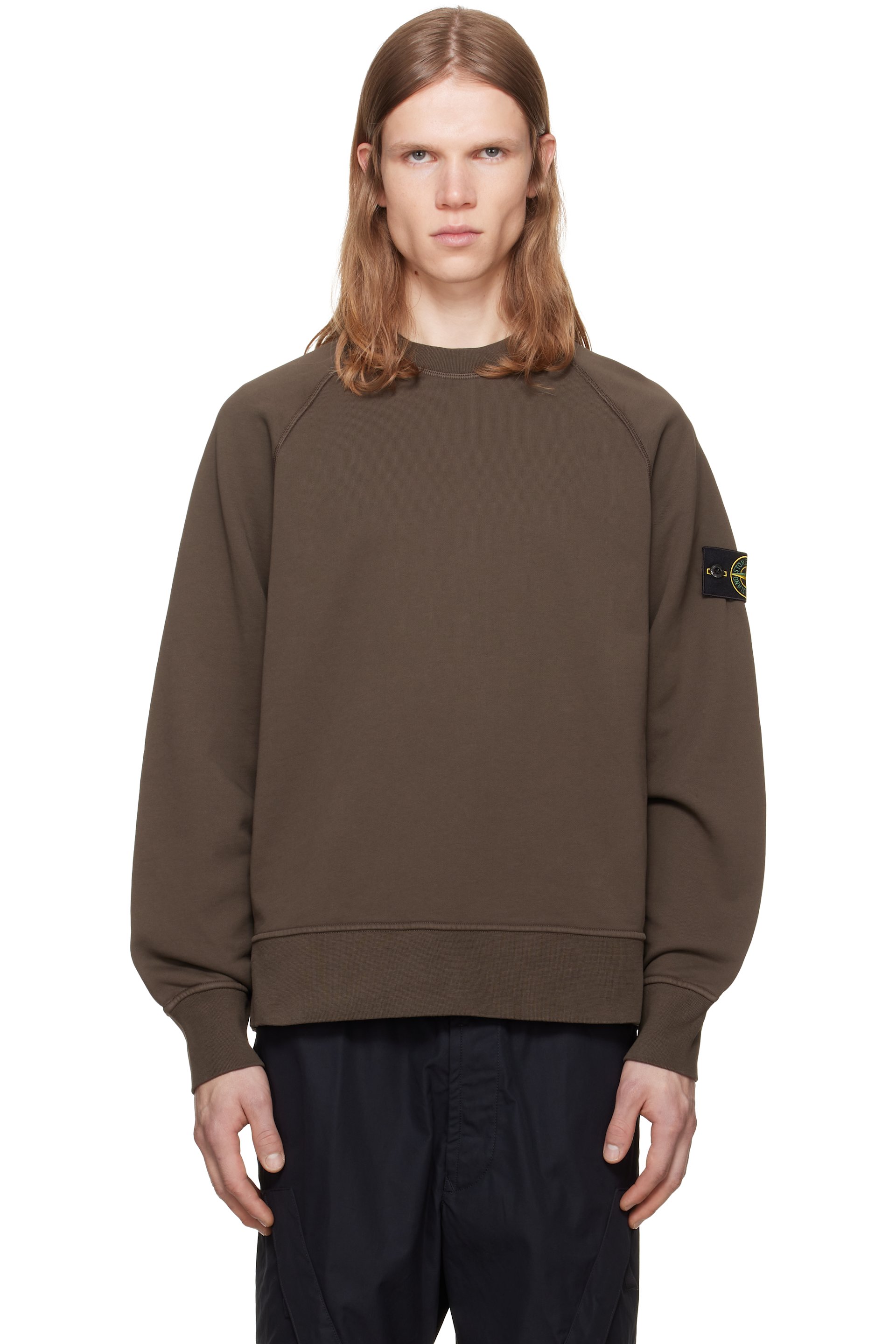 Stone Island - Brown Organic Cotton Fleece Sweatshirt