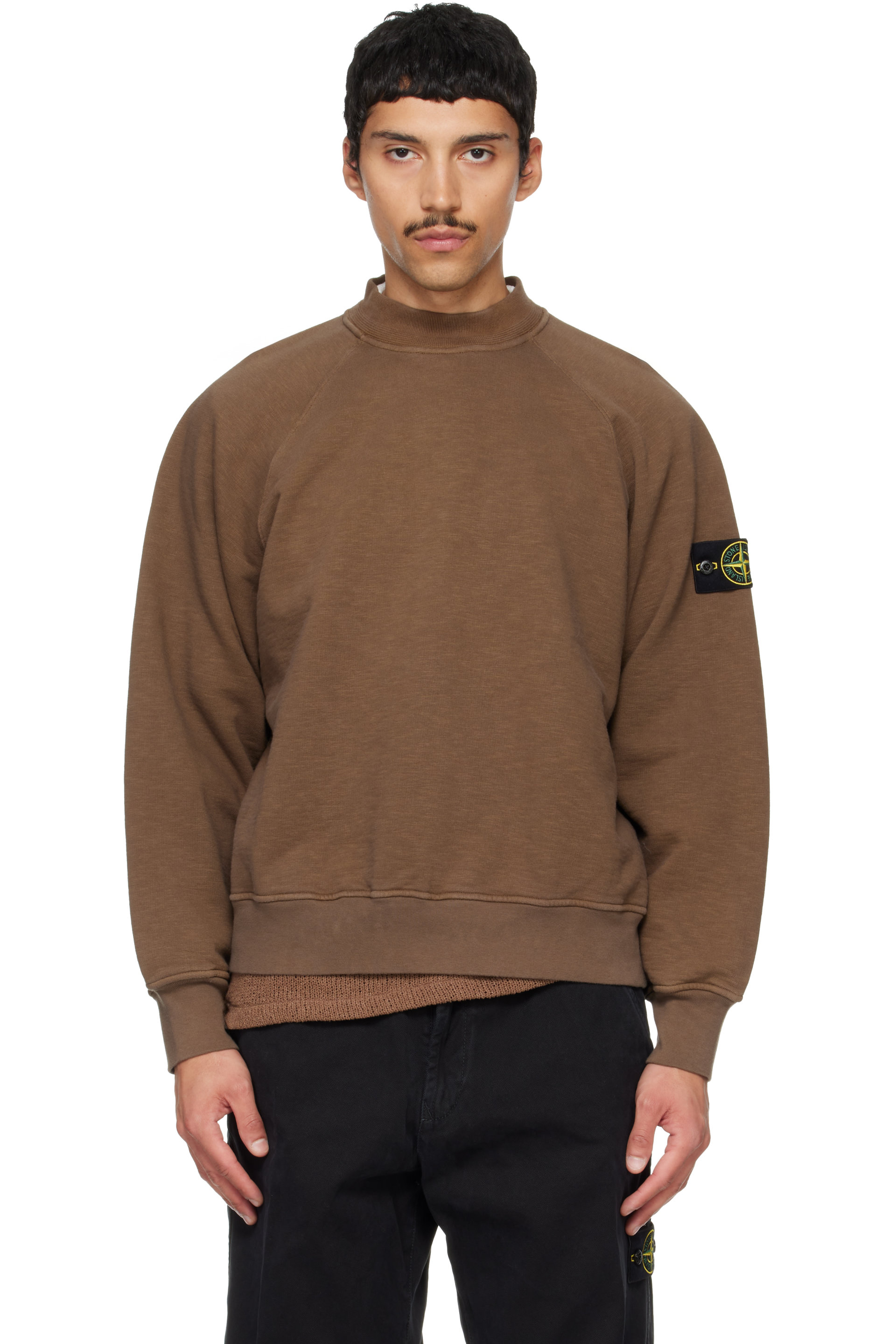 Stone Island - Brown 6100053 Tubular Cotton Fleece Sweatshirt