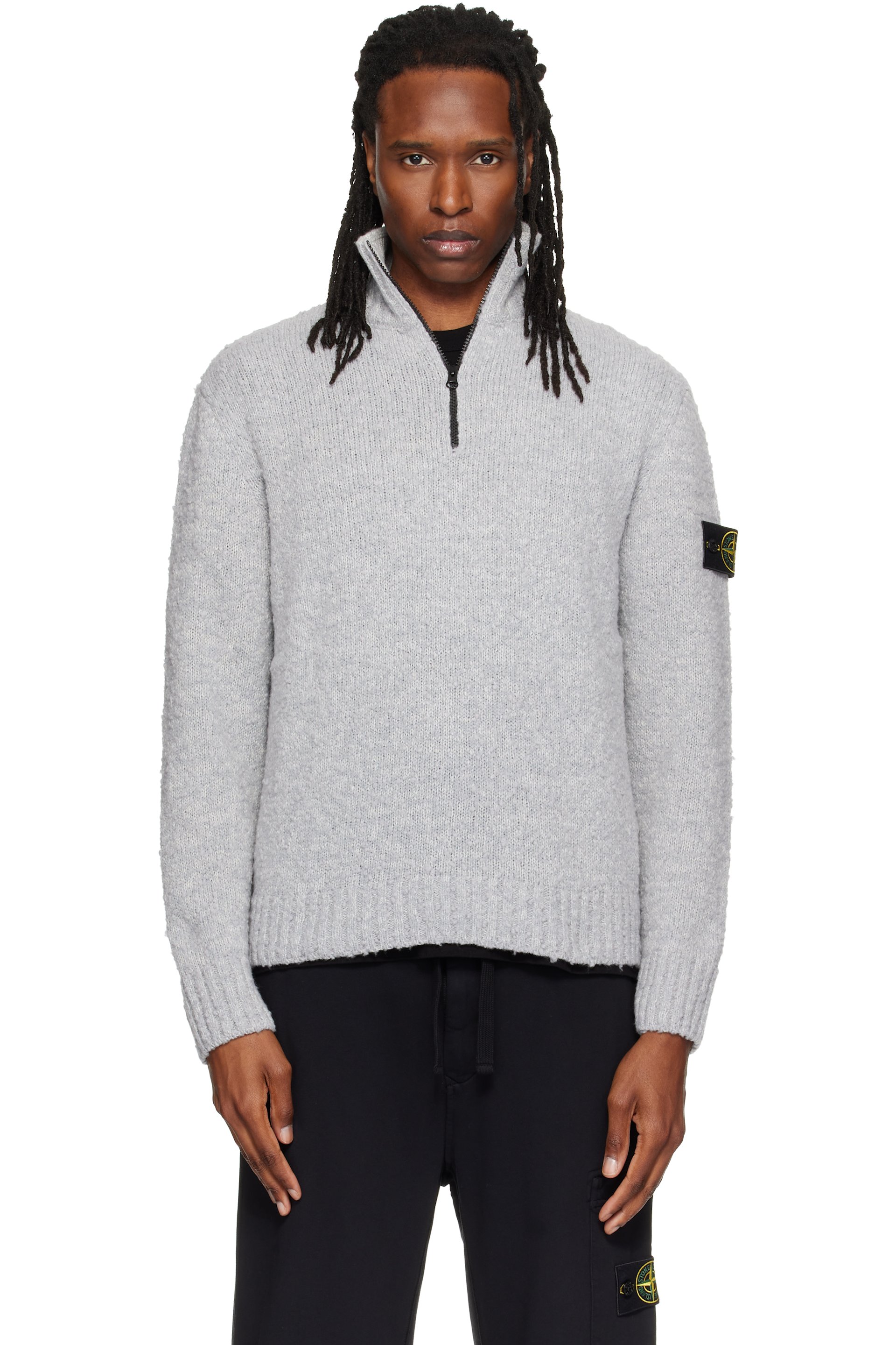 Stone Island - Gray 5100032 Speckled Wool Nylon Jacket