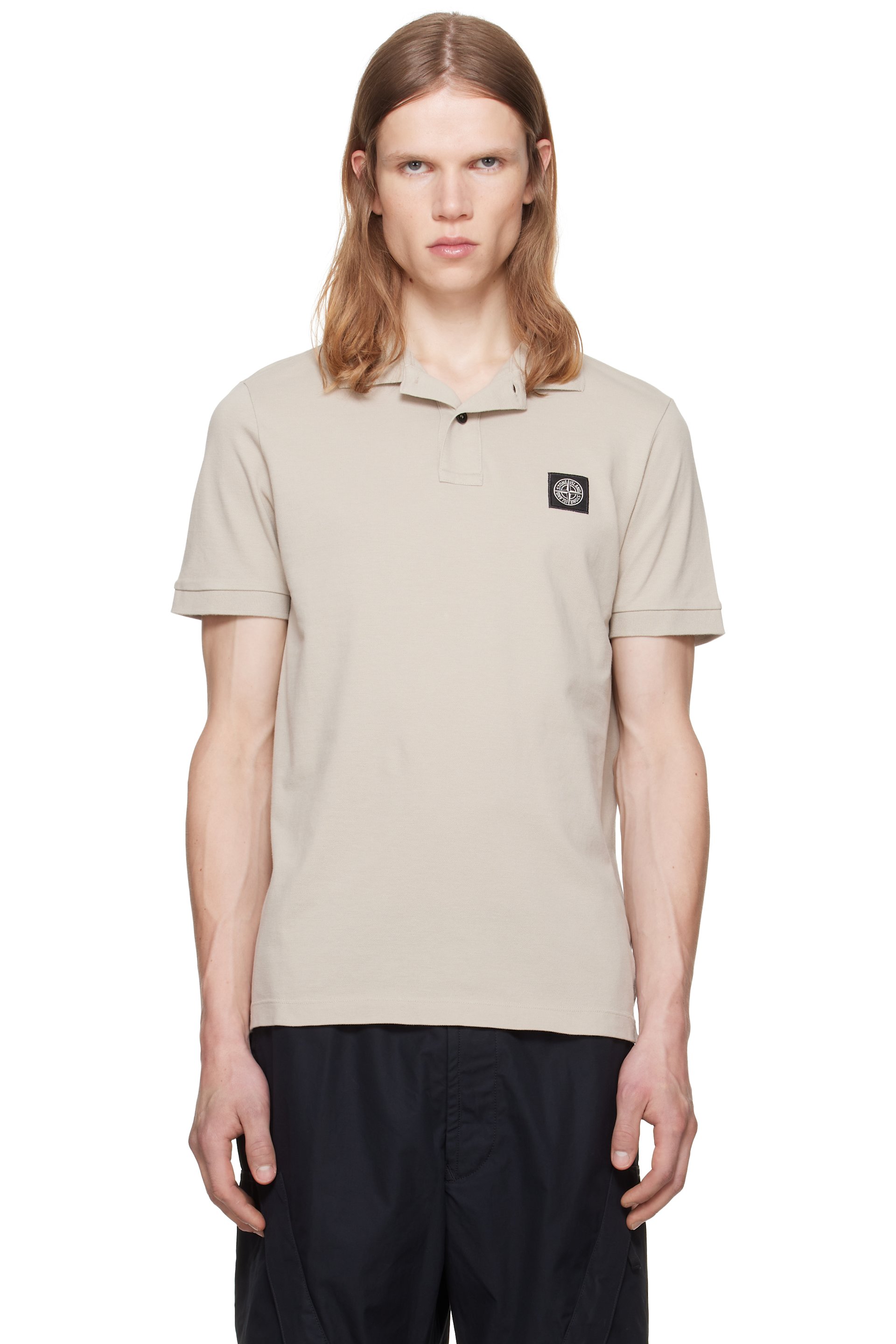 Stone Island - Beige 2200008 Organic Cotton Piqué Stretch Polo