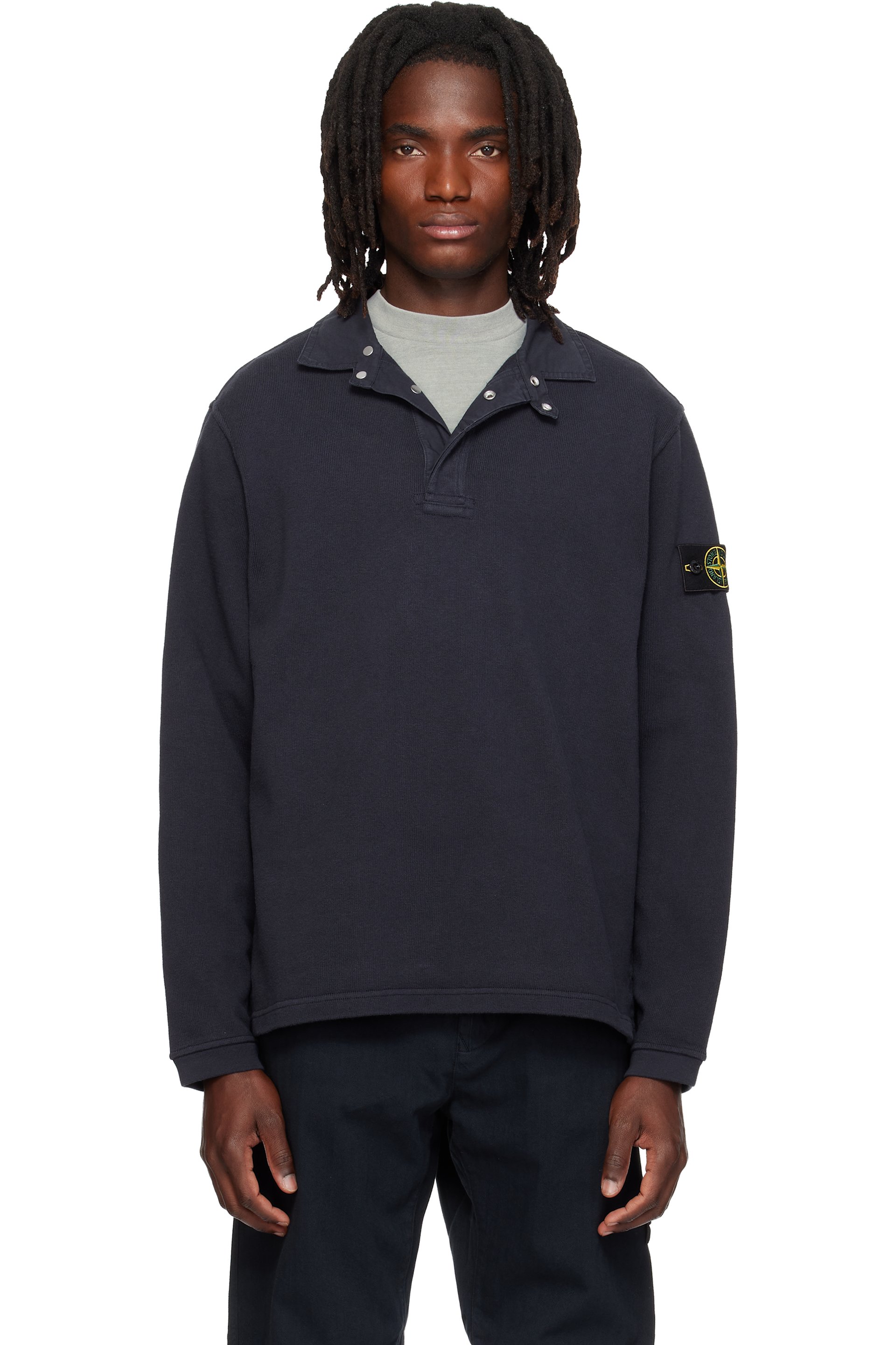 Stone Island - Navy 6100001 Heavy Cotton Jersey Polo
