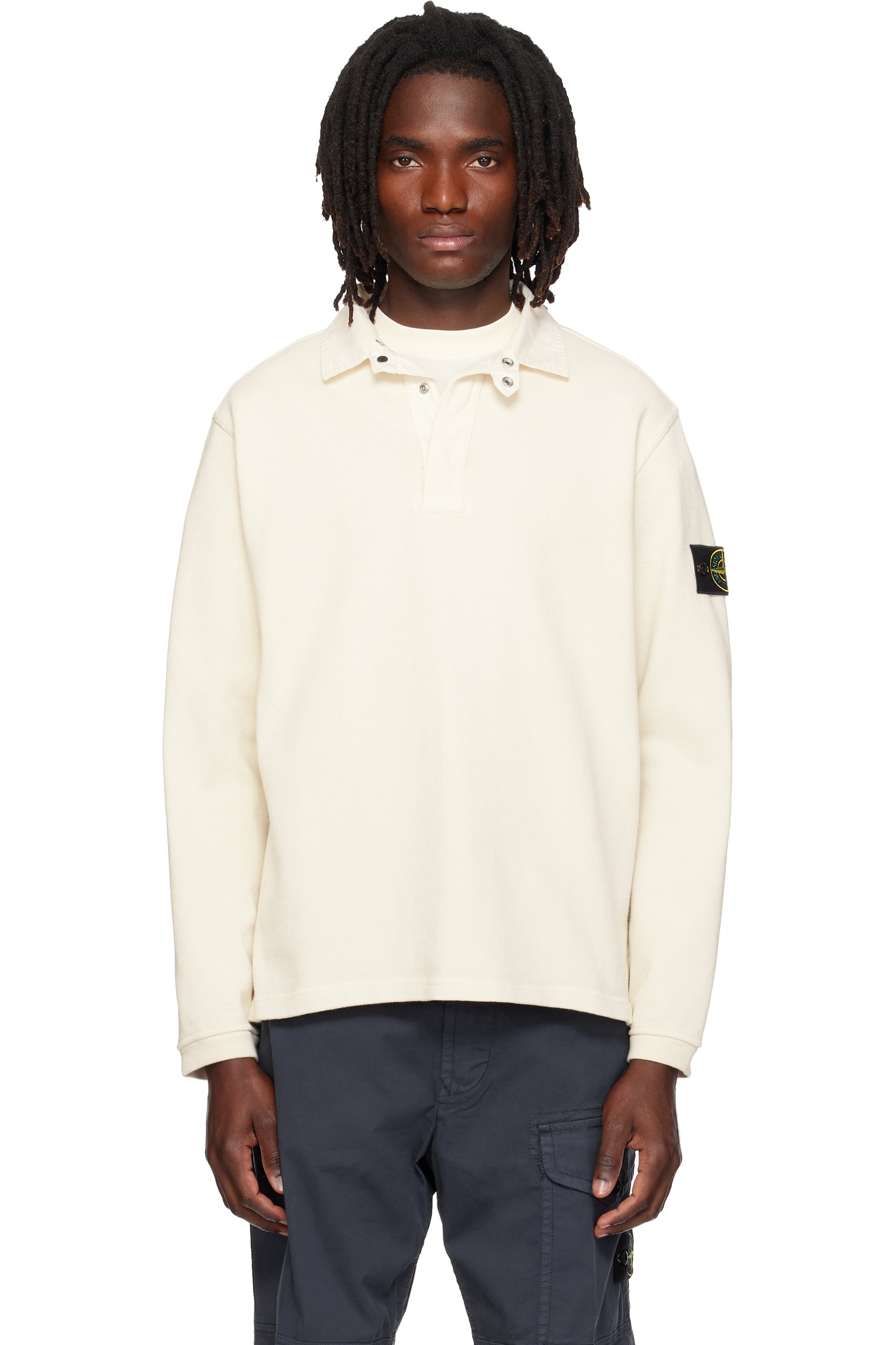 Stone Island - Off-White 6100001 Heavy Cotton Jersey Polo
