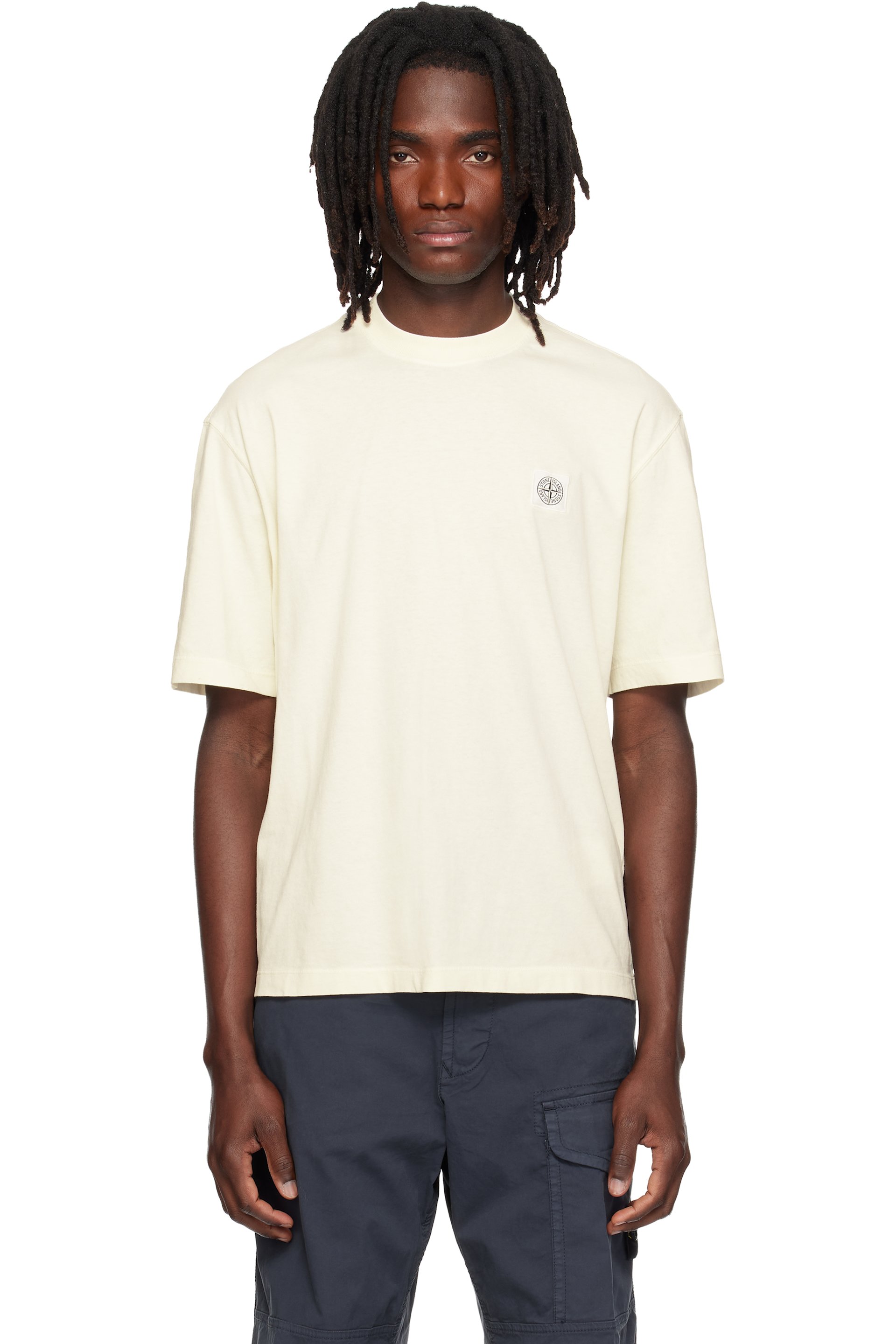 Stone Island - Off-White 2100030 Combed Organic Cotton Jersey T-shirt