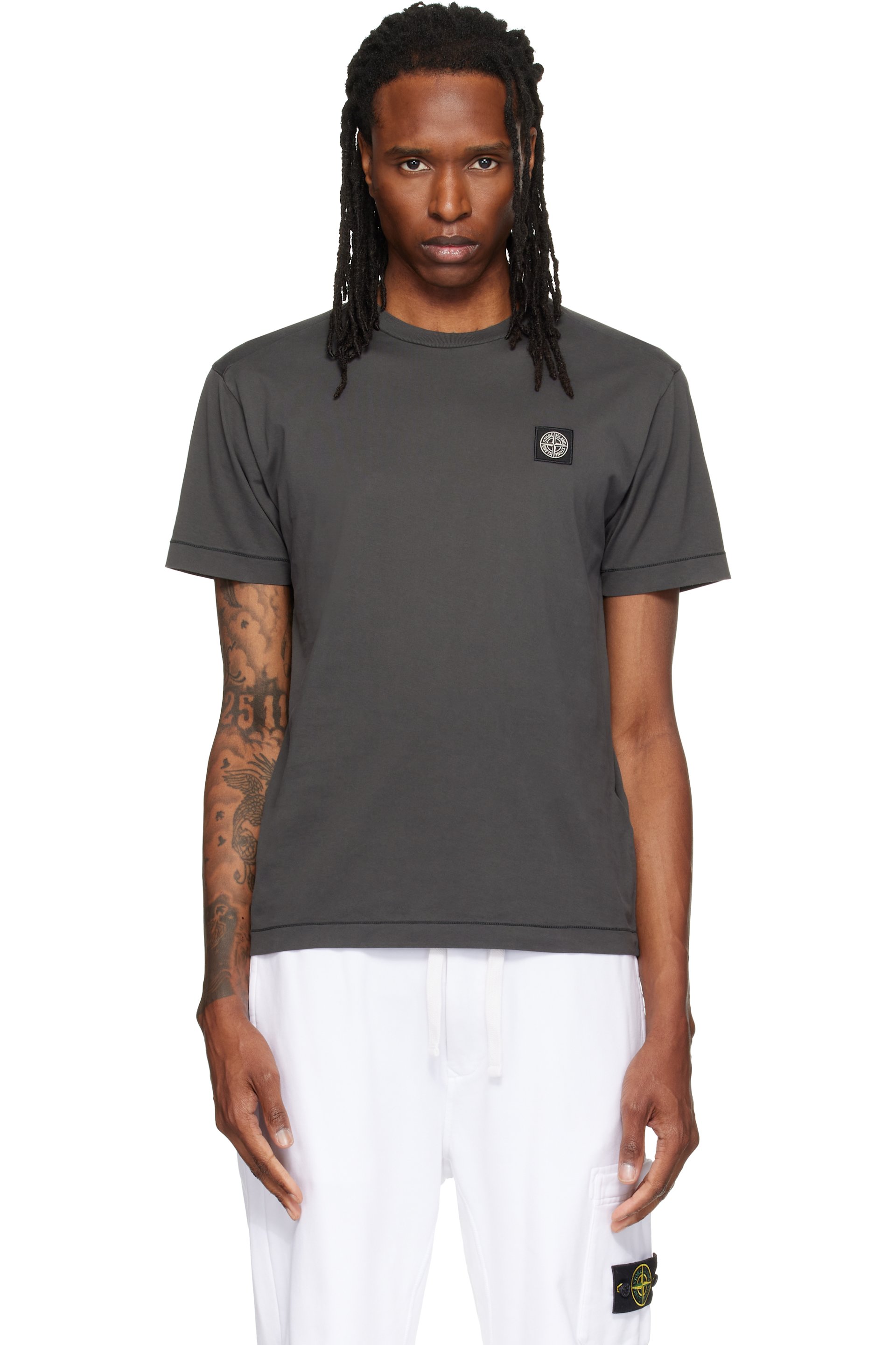 Stone Island - T-shirt 2100027 gris en jersey de coton 60/2