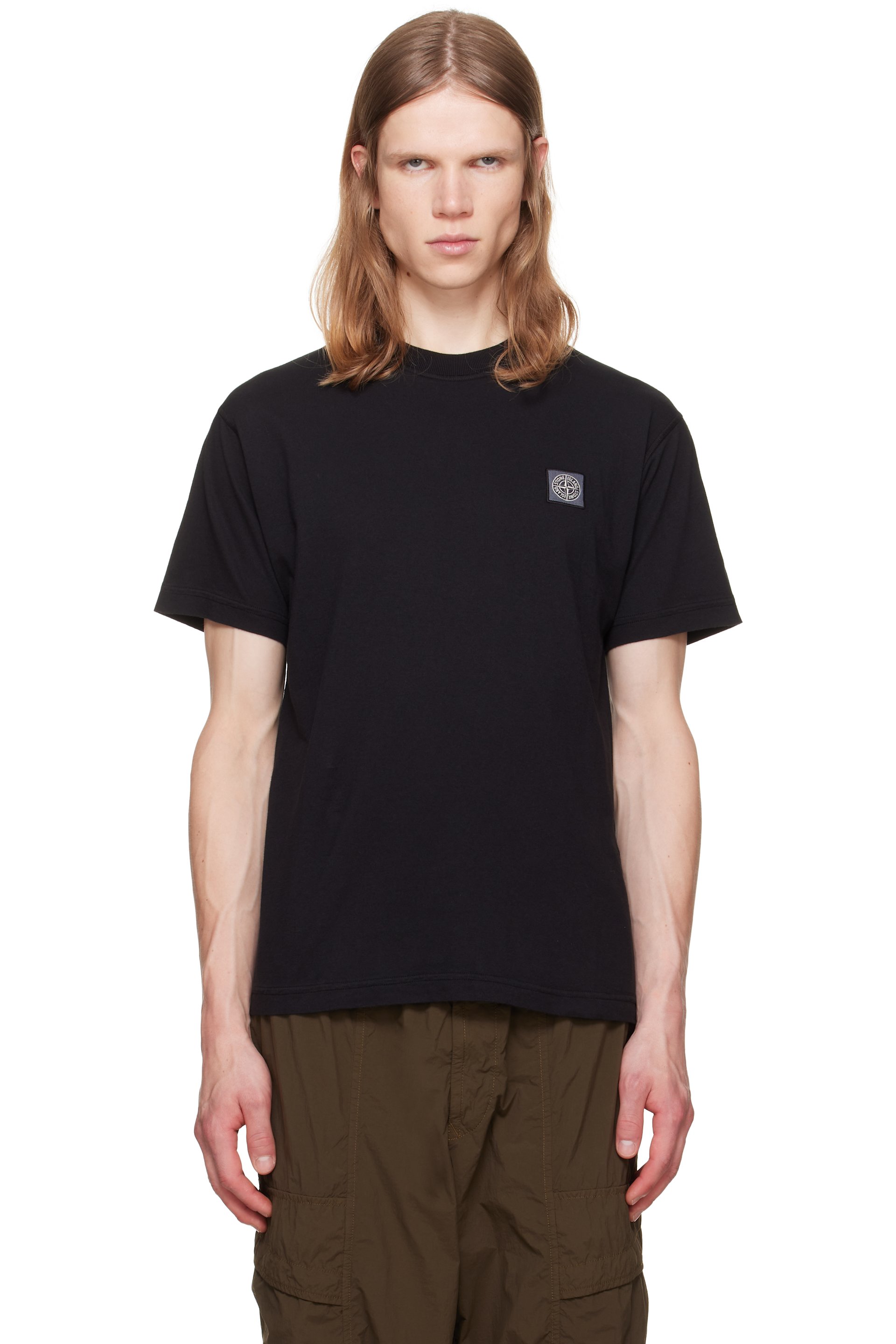 Stone Island - Black 2100026 Organic Cotton 'Fissato' T-shirt
