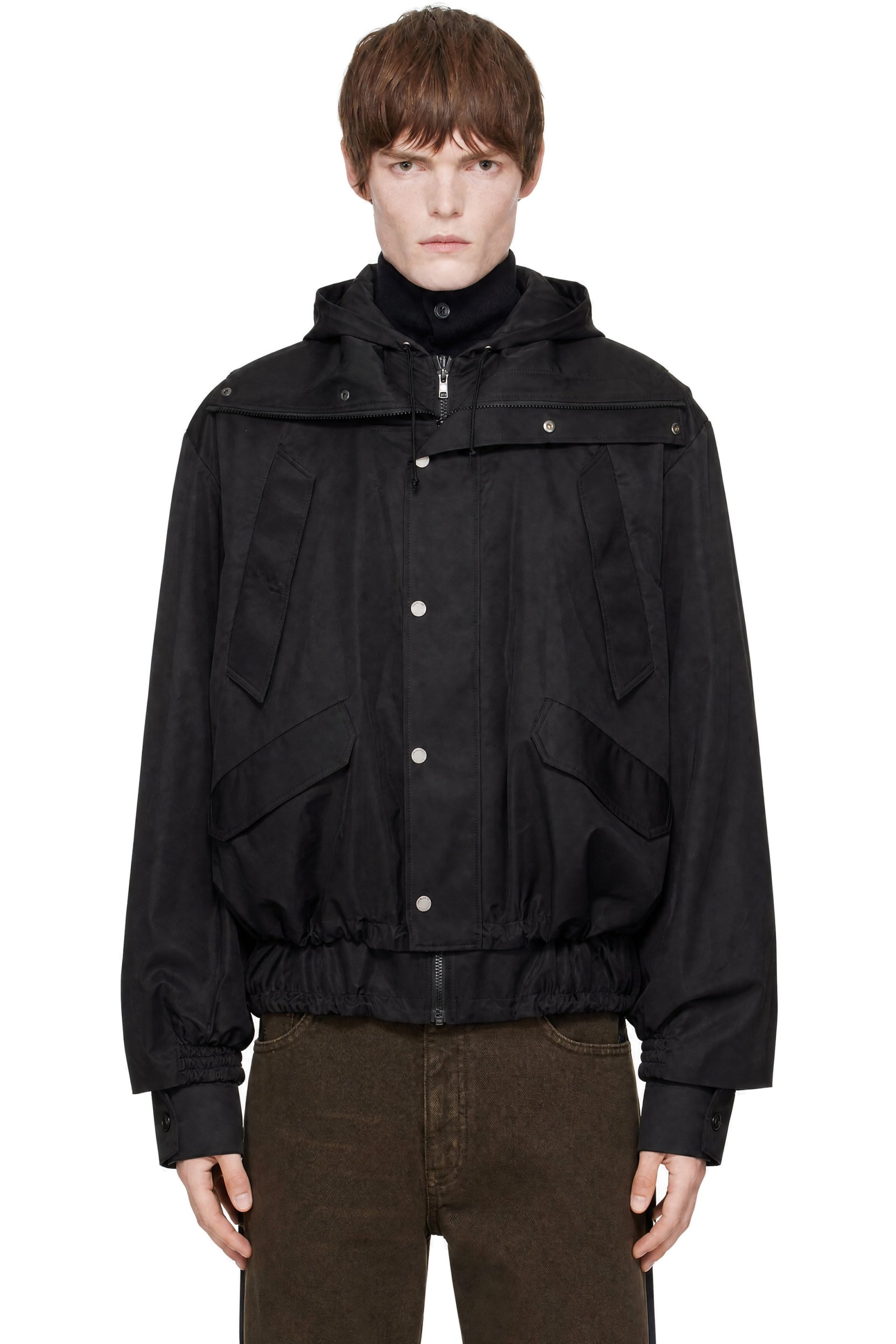 EGONlab - Black Hooded Layered Track Jacket