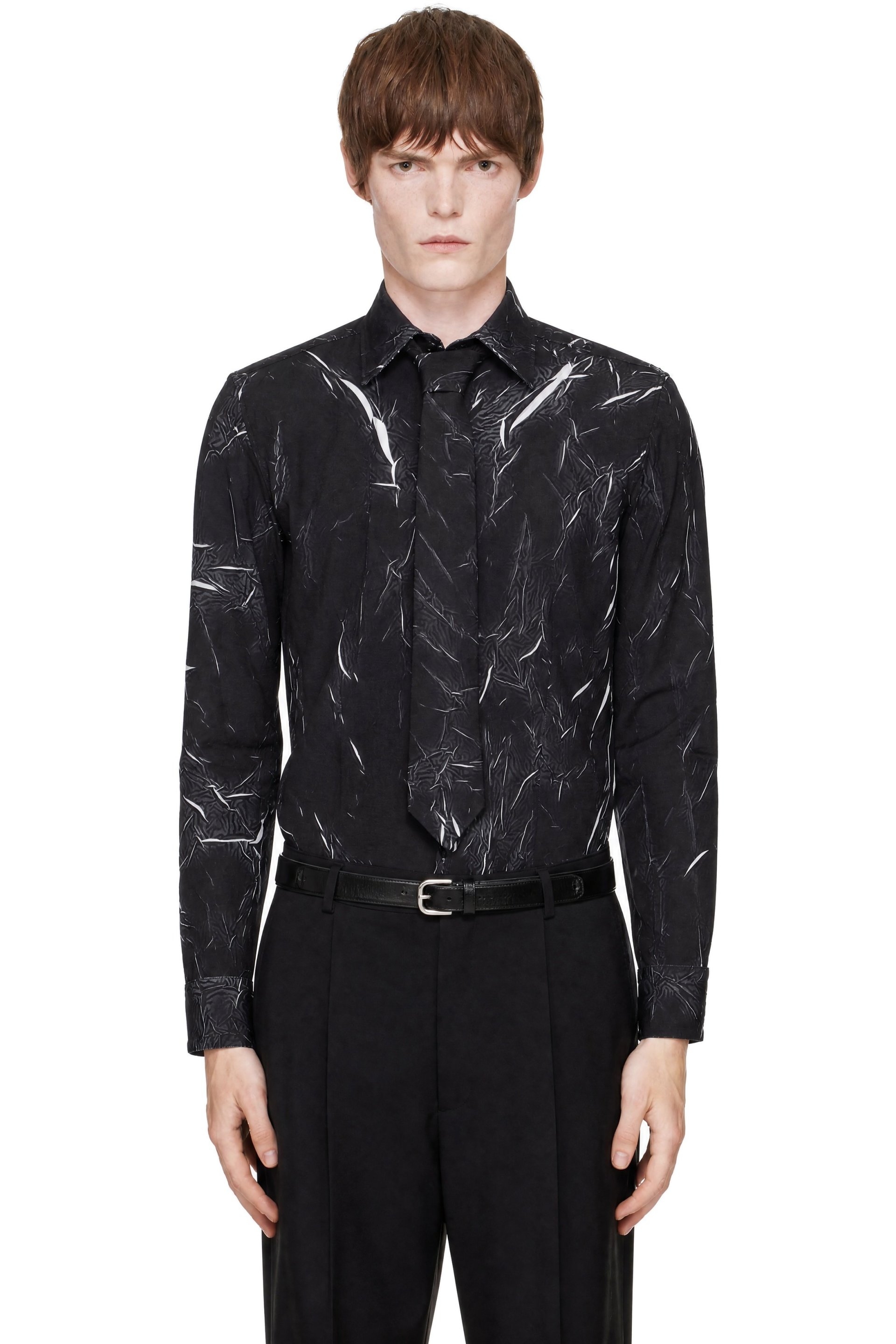 EGONlab - Black Shoulder Pads Shirt