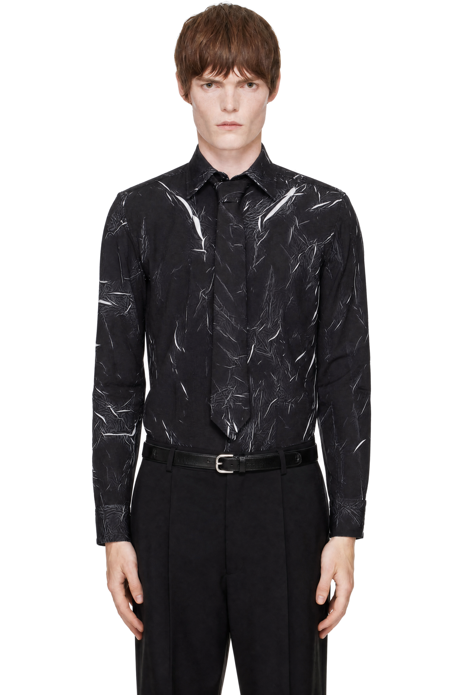 EGONlab - Black Shoulder Pads Shirt