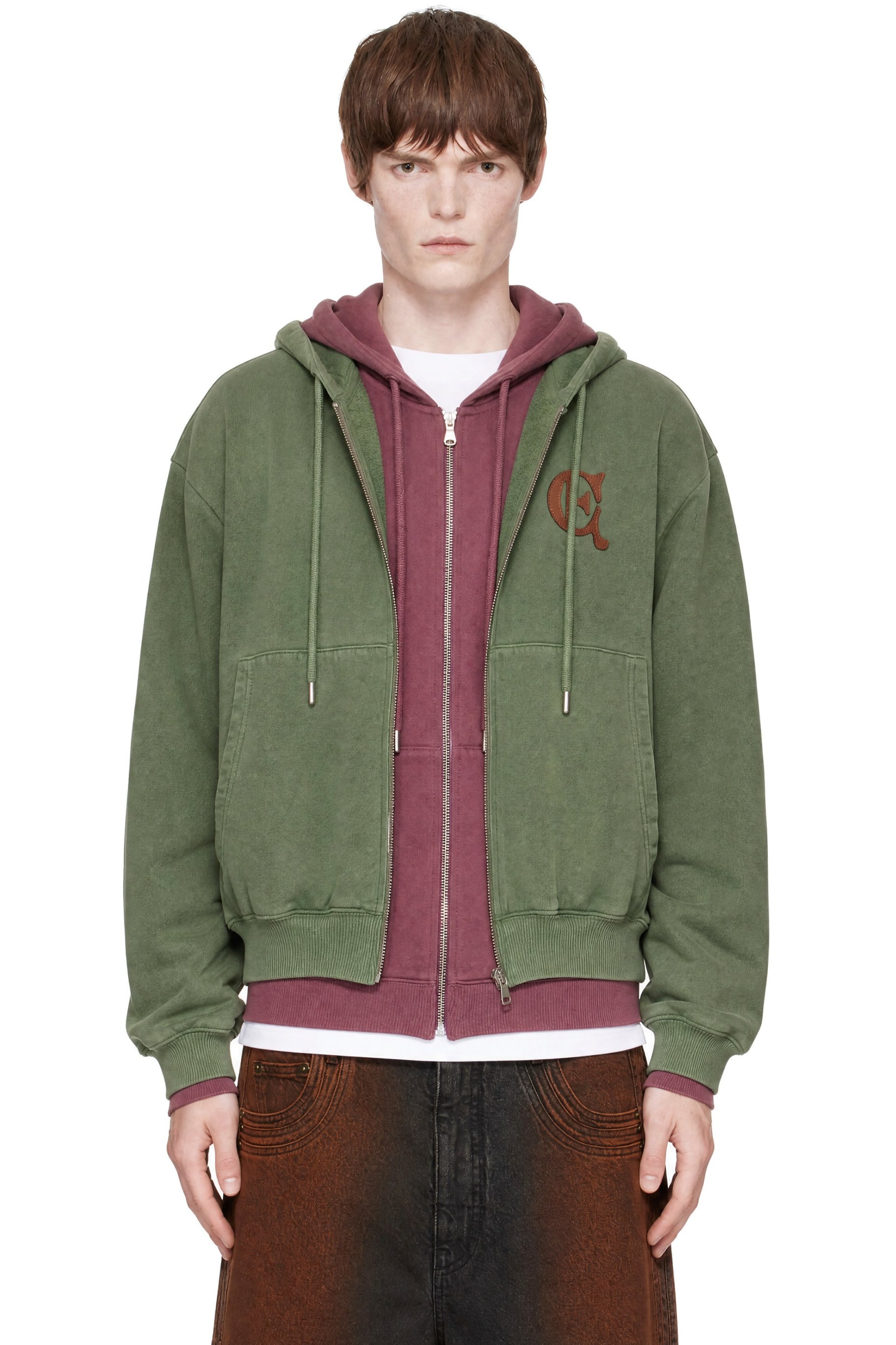 EGONlab - Green & Burgundy Double Hoodie