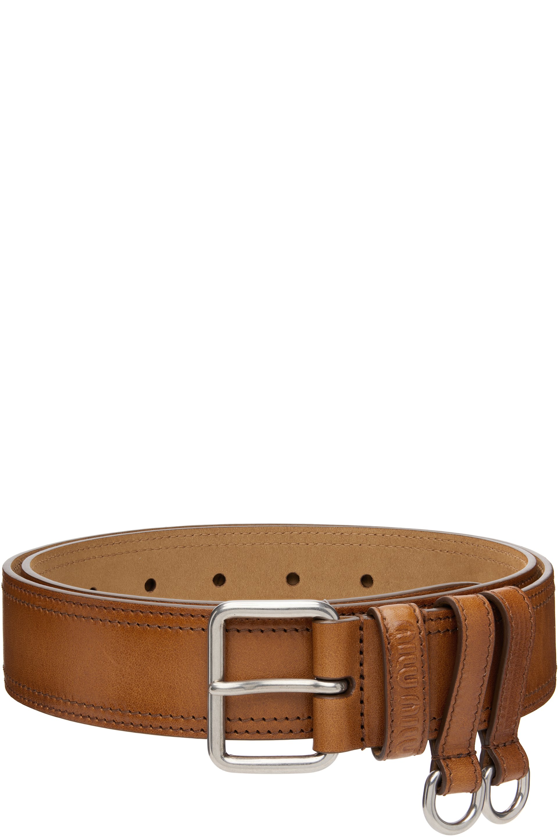 Miu Miu - Ceinture brune en cuir