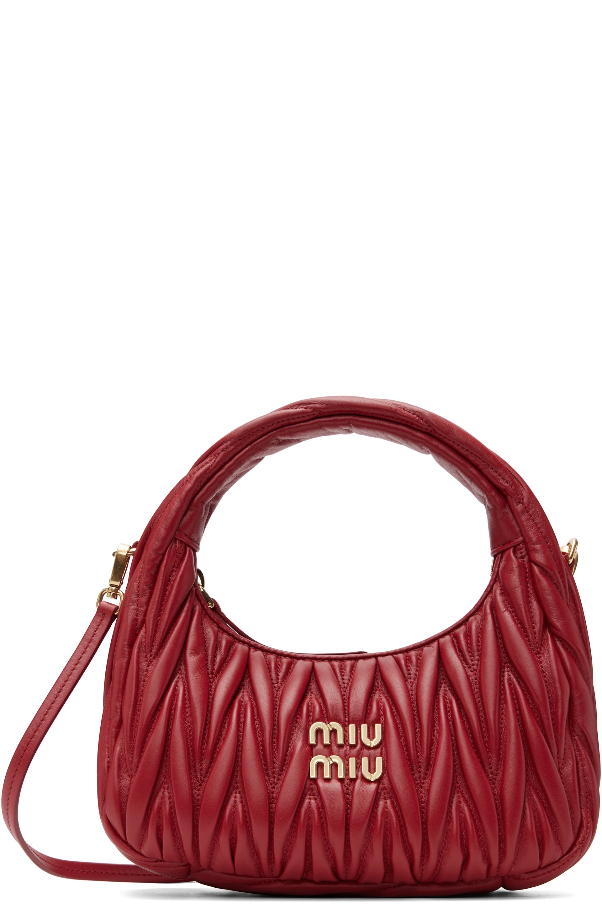 Miu Miu - Sac matelassé Wander rouge en cuir nappa