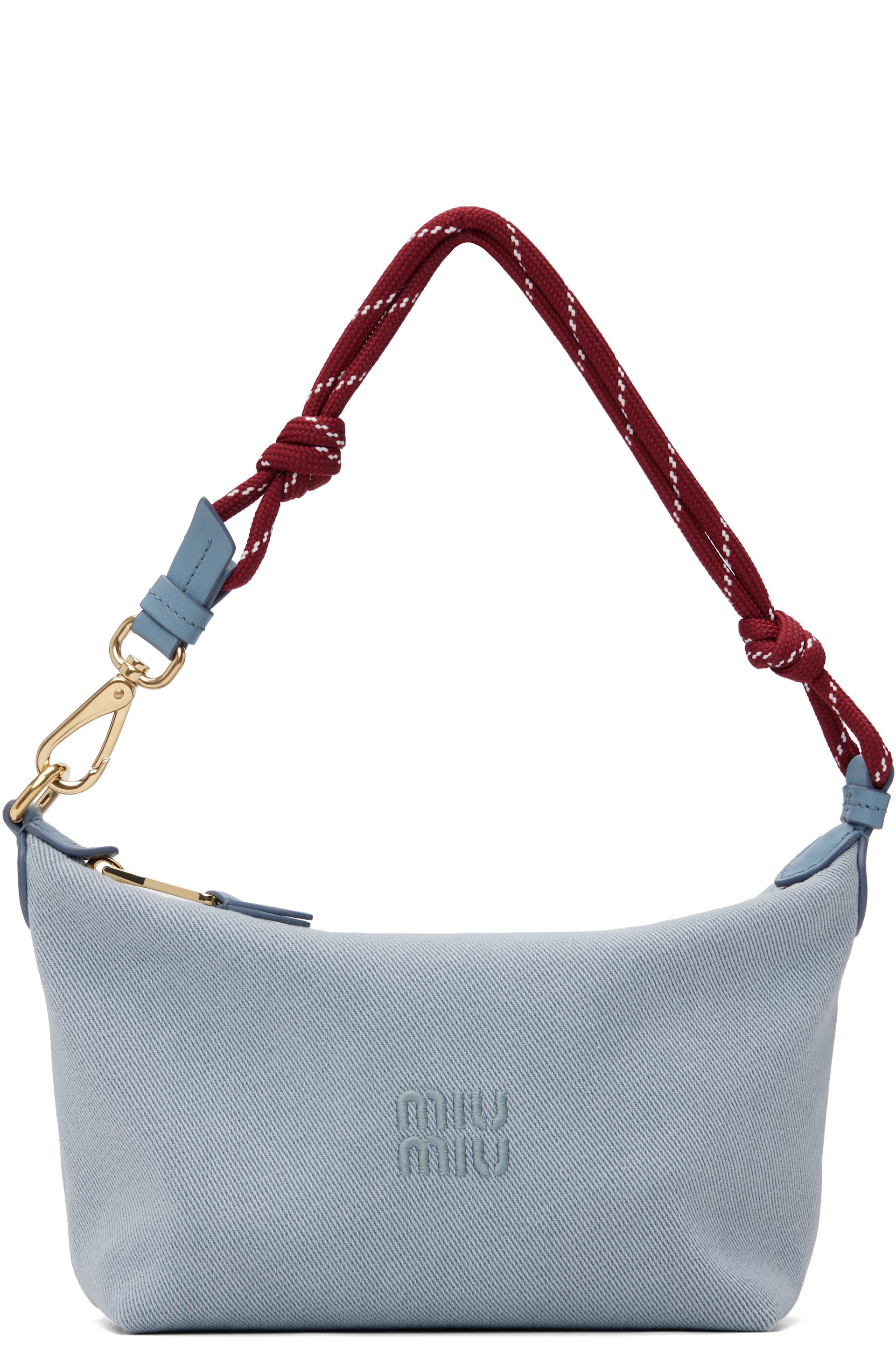 Miu Miu - Pochette bleue en gabardine