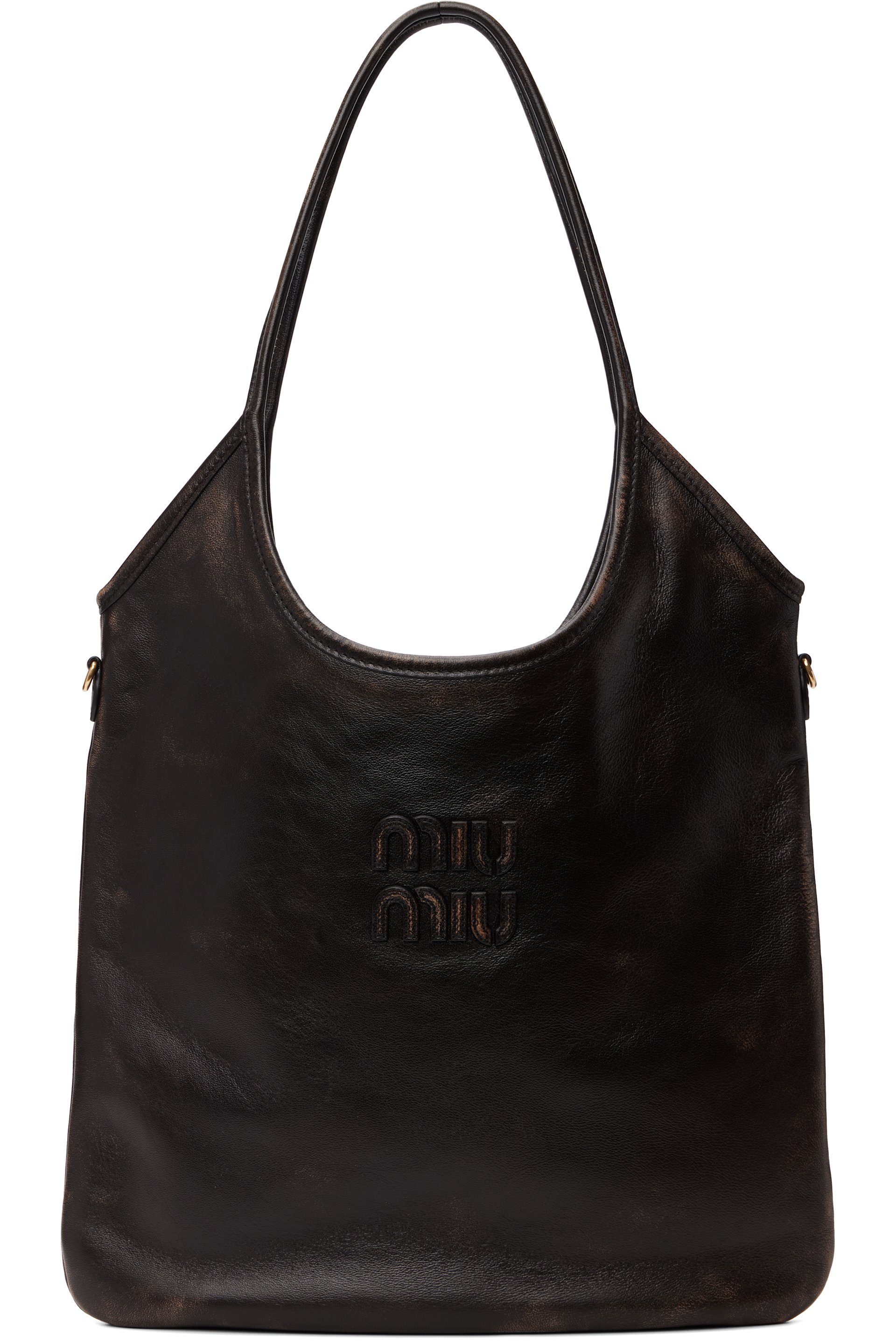Miu Miu - Cabas Ivy brun en cuir