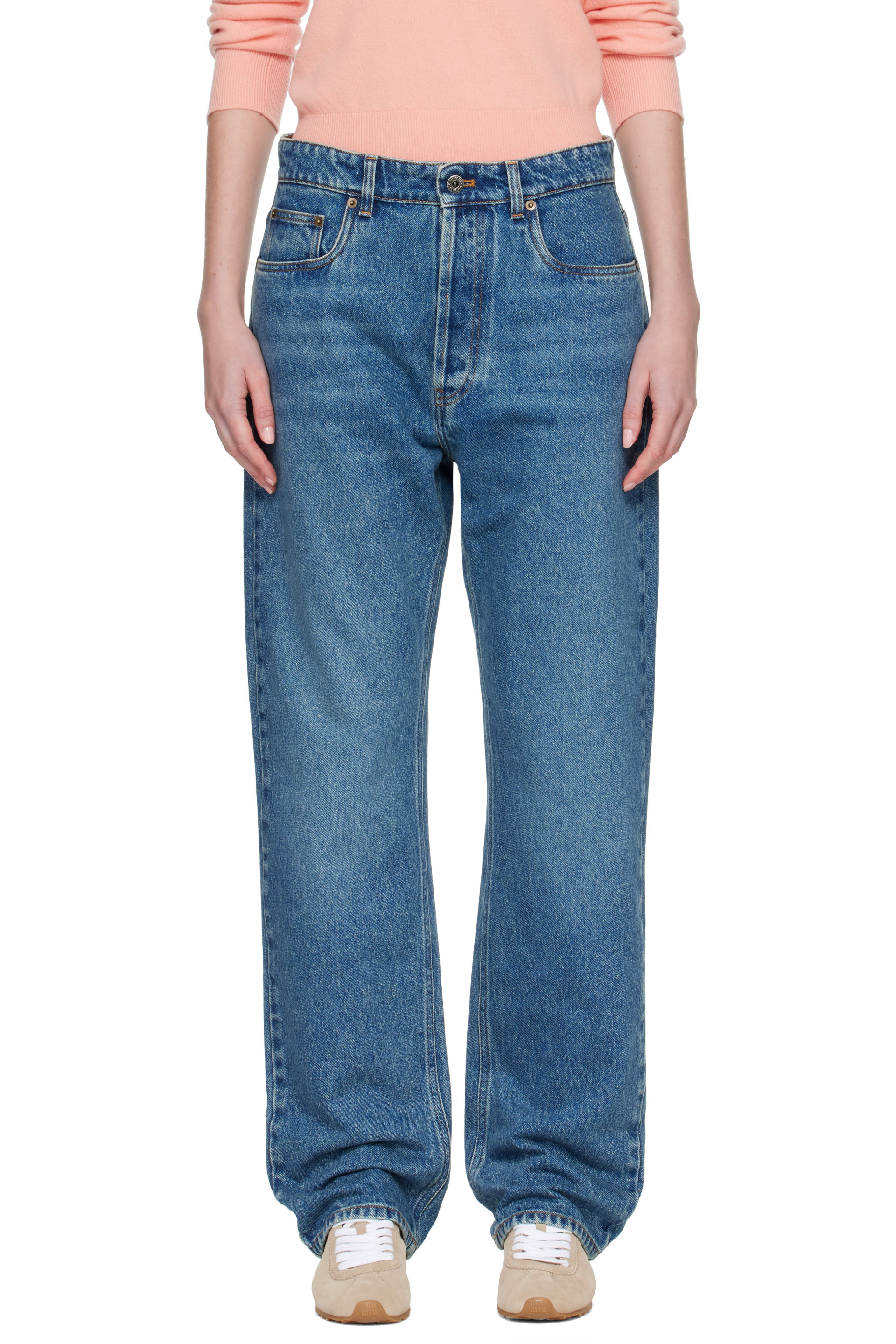 Miu Miu - Blue Five-Pocket Denim Jeans