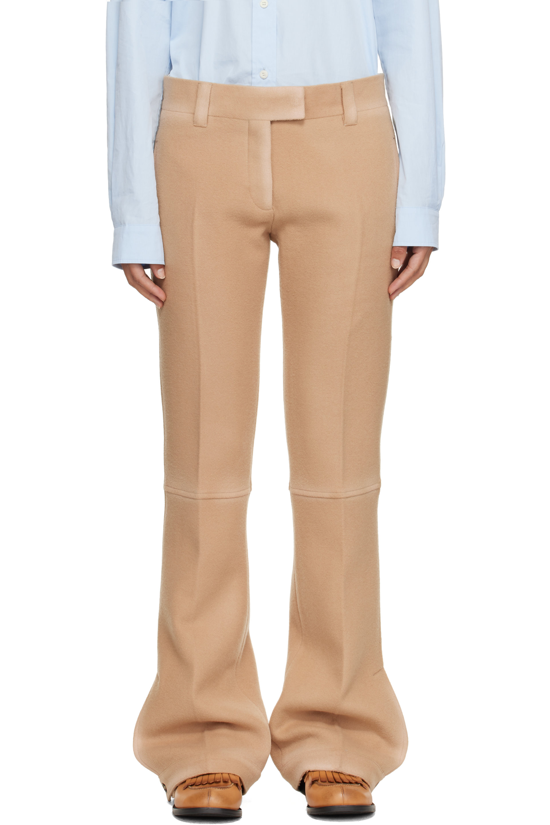 Miu Miu - Beige Double Wool Trousers