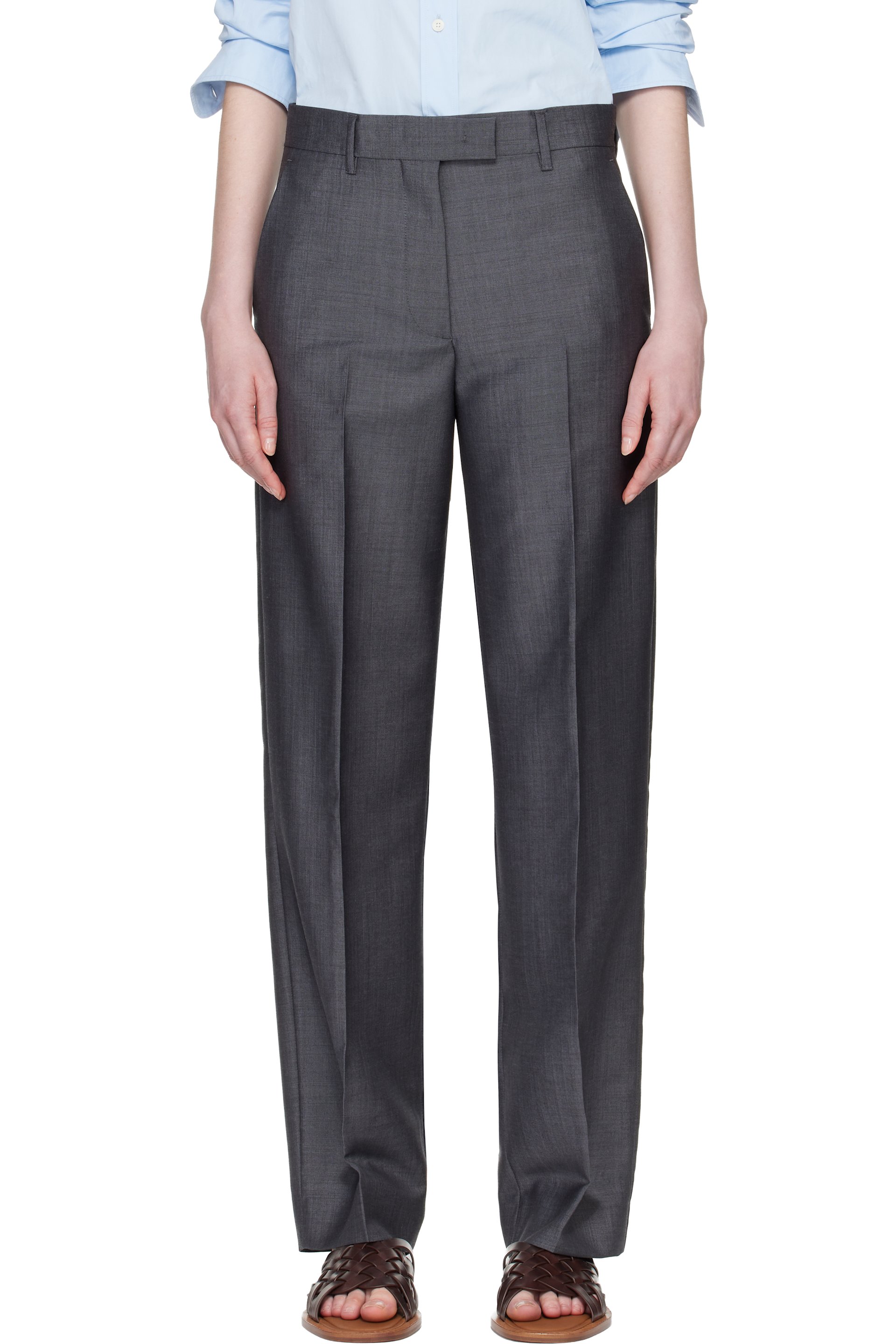 Miu Miu - Pantalon gris en mohair kid