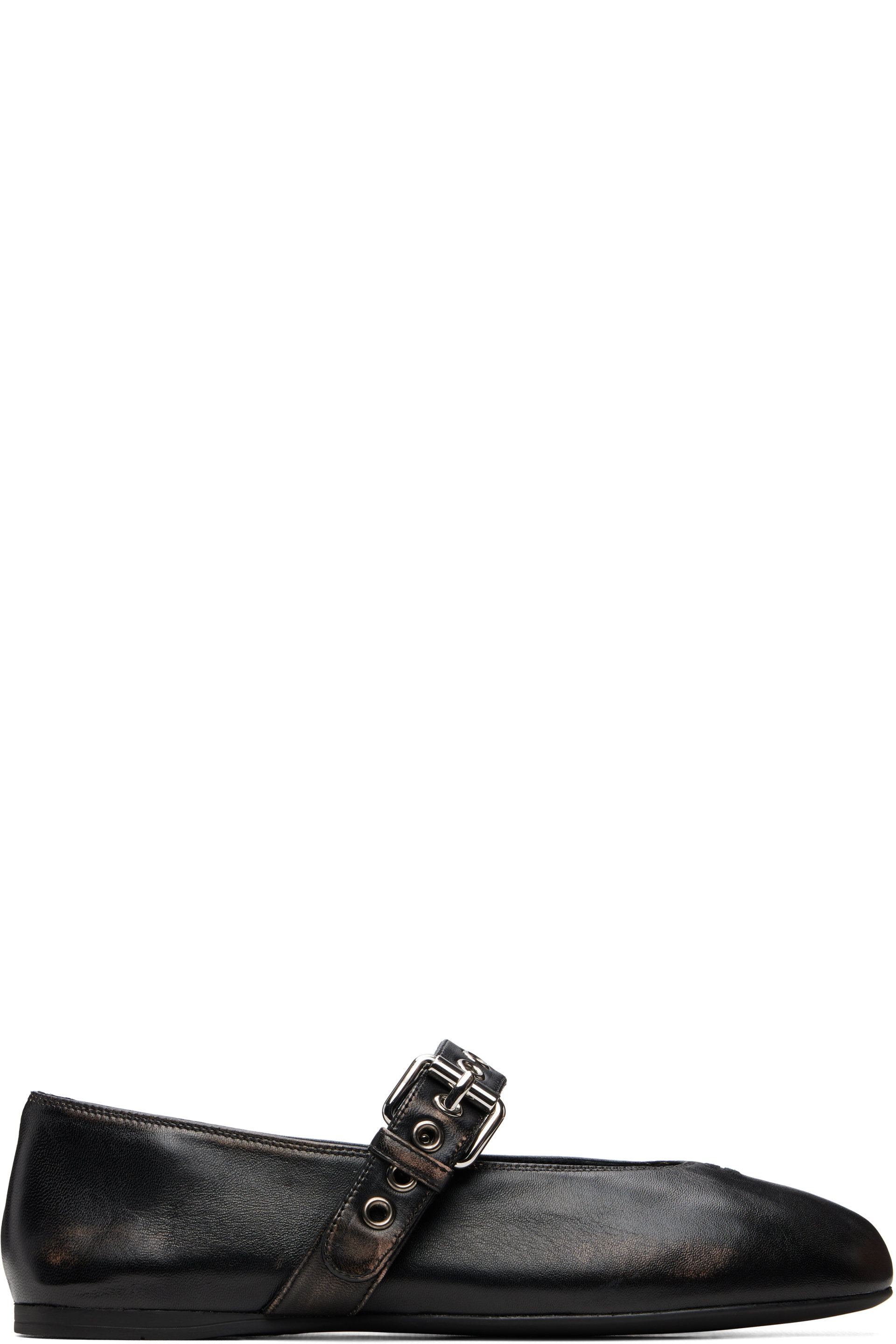 Miu Miu - Brown Nappa Leather Ballerina Flats