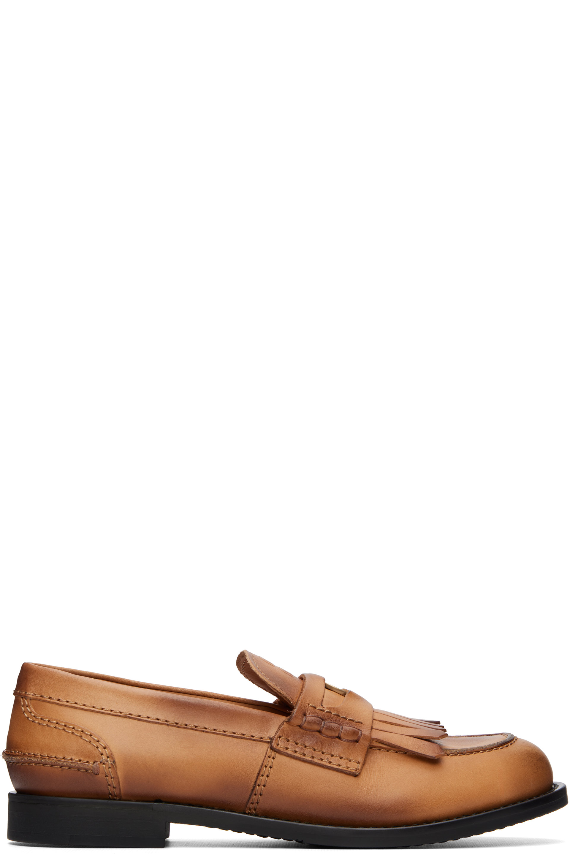 Miu Miu - Tan Fringe Penny Loafers