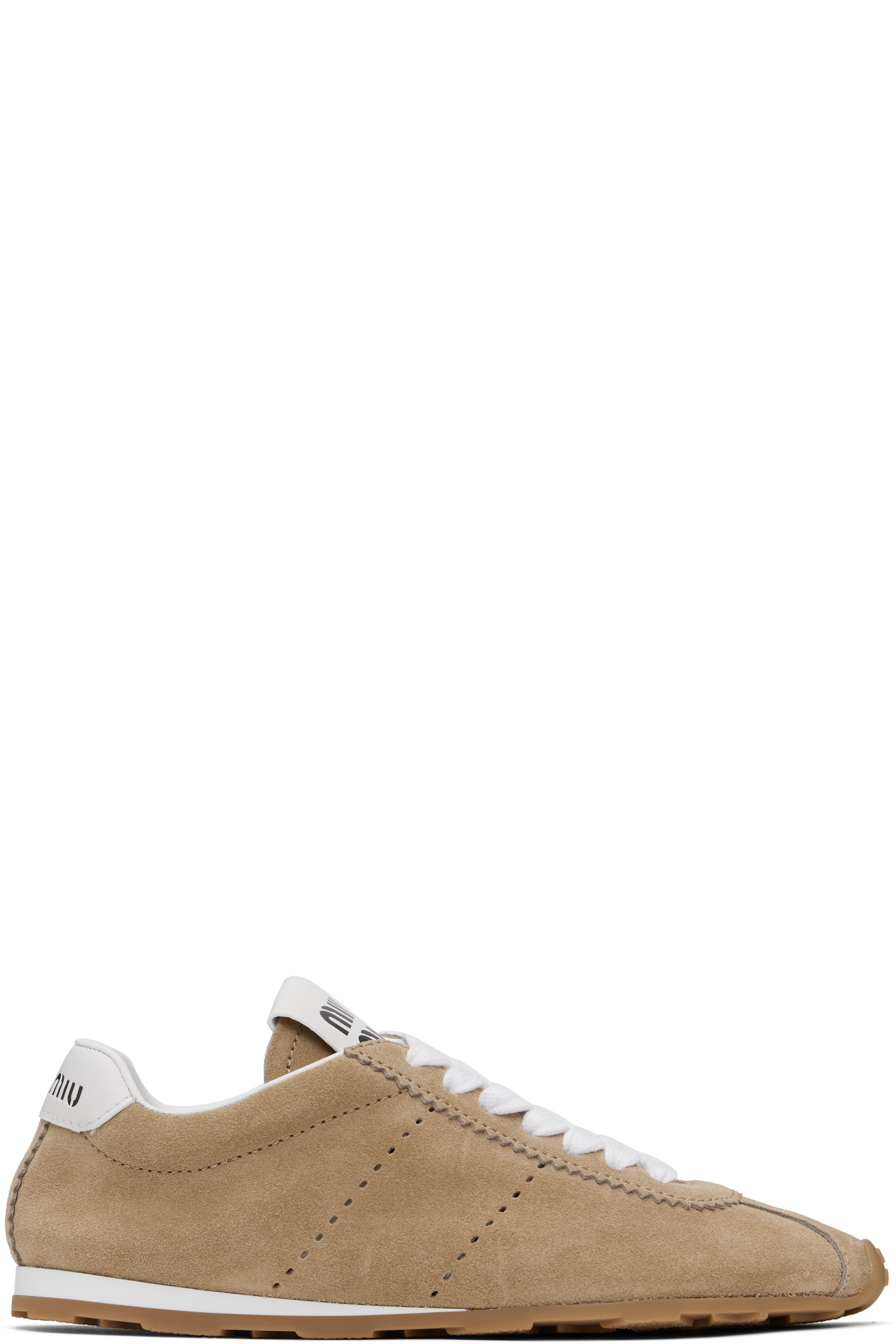 Miu Miu - Baskets Plume beiges en suède