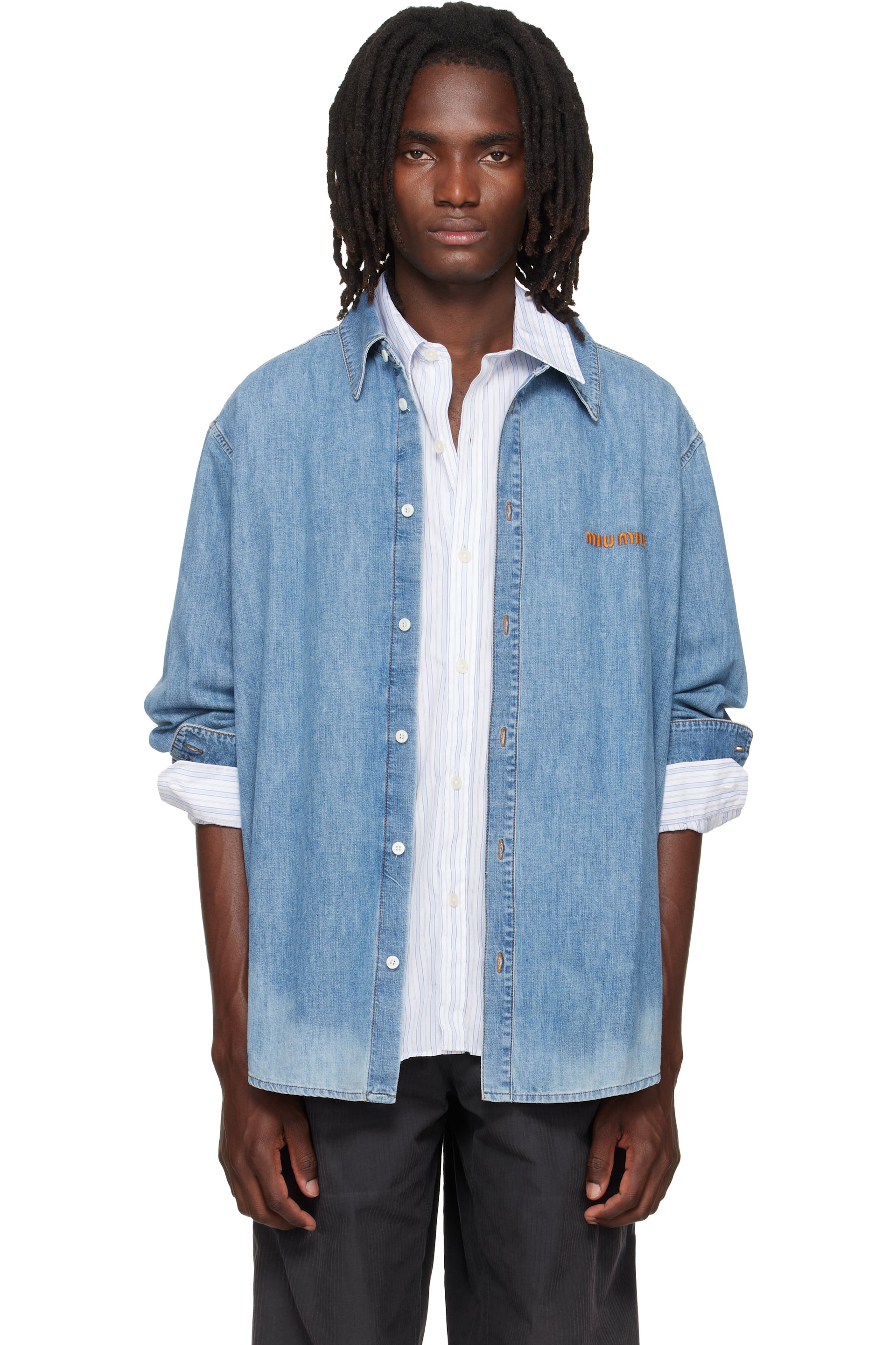 Miu Miu - Chemise bleue en chambray