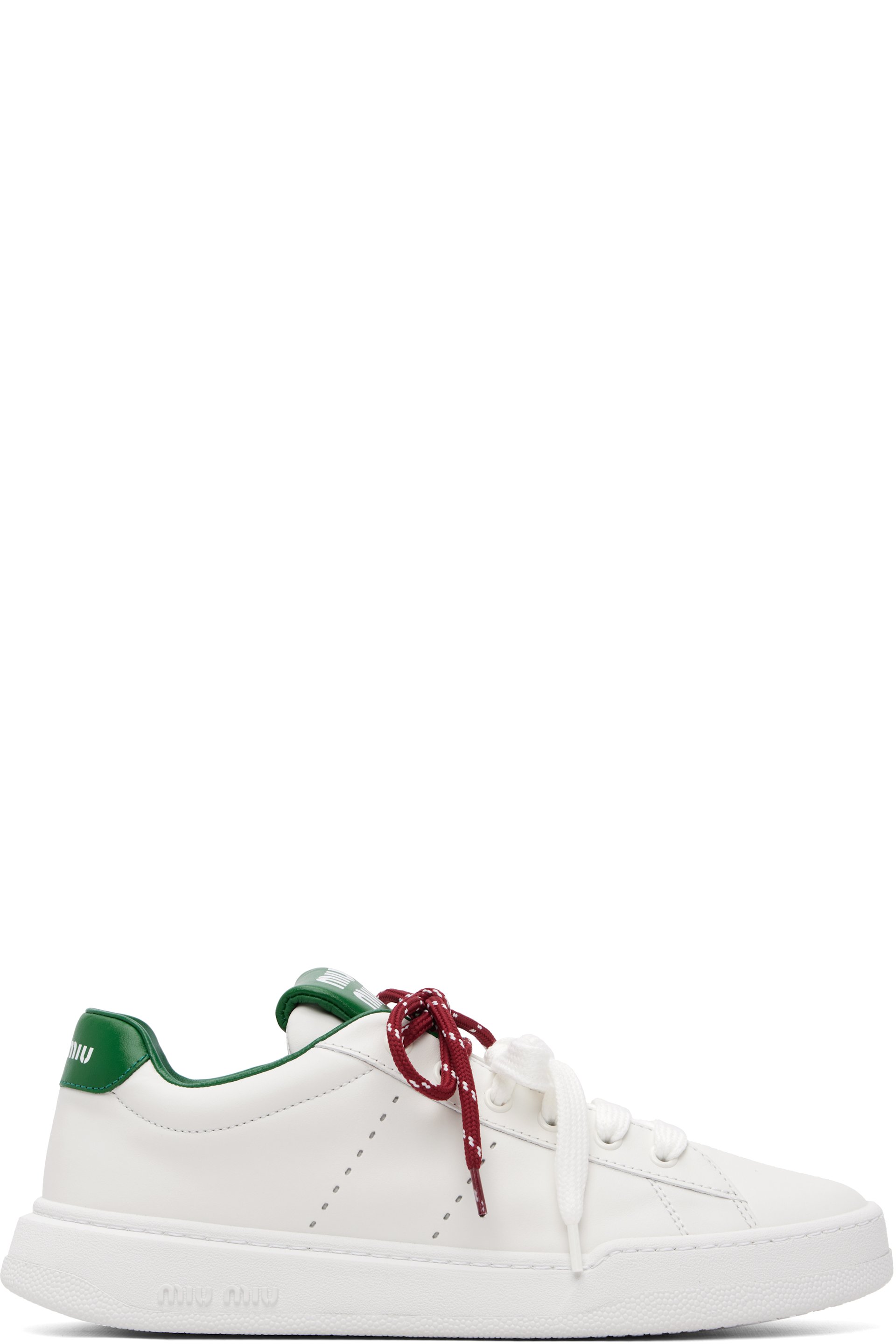Miu Miu - White Leather Sneakers