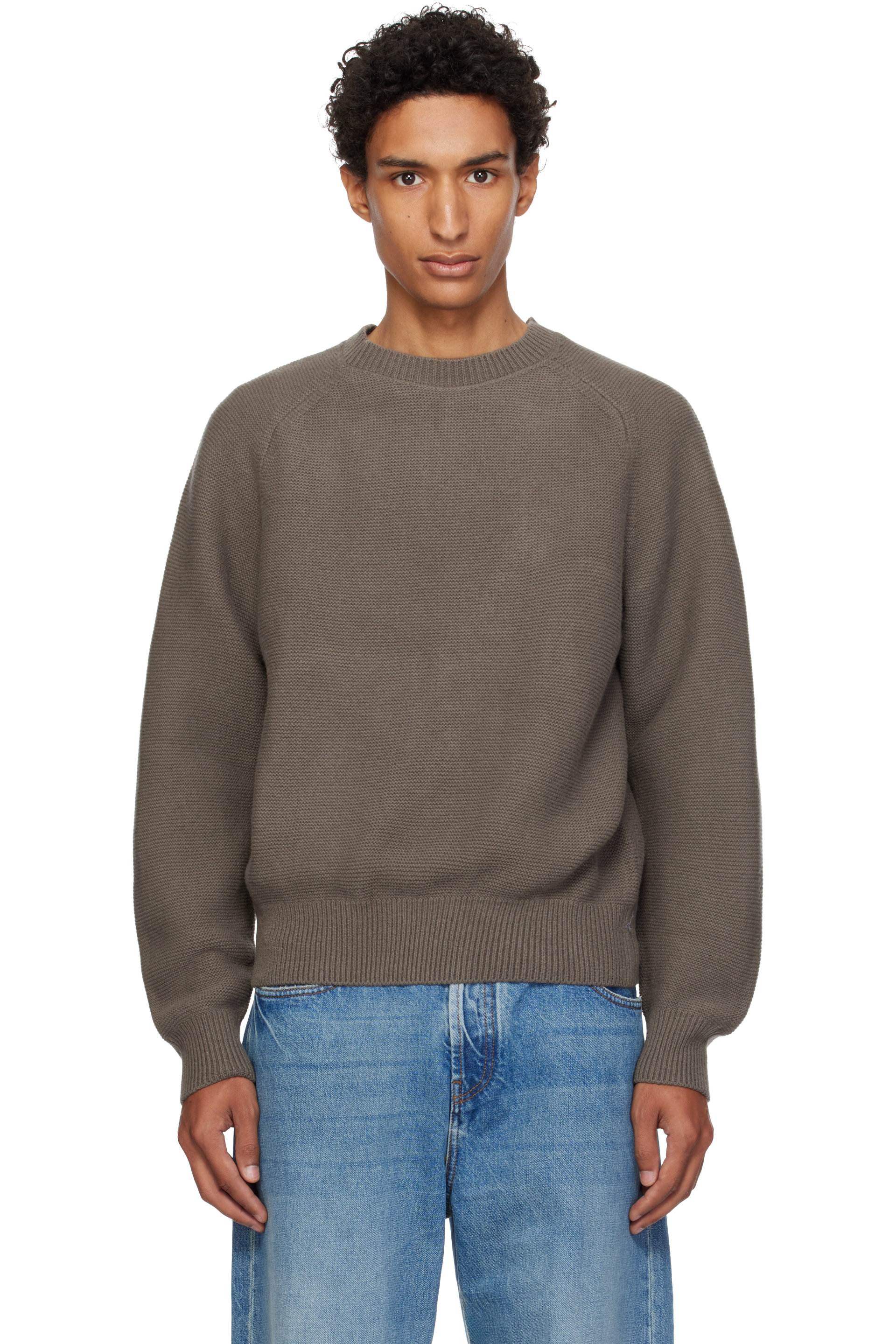 Lady White Co. - Taupe Raglan Link Sweater