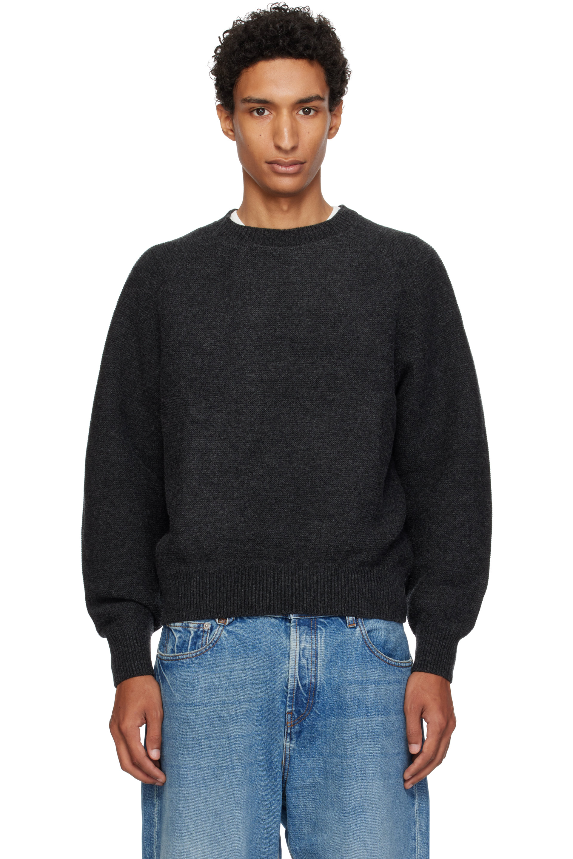 Lady White Co. - Gray Raglan Link Sweater
