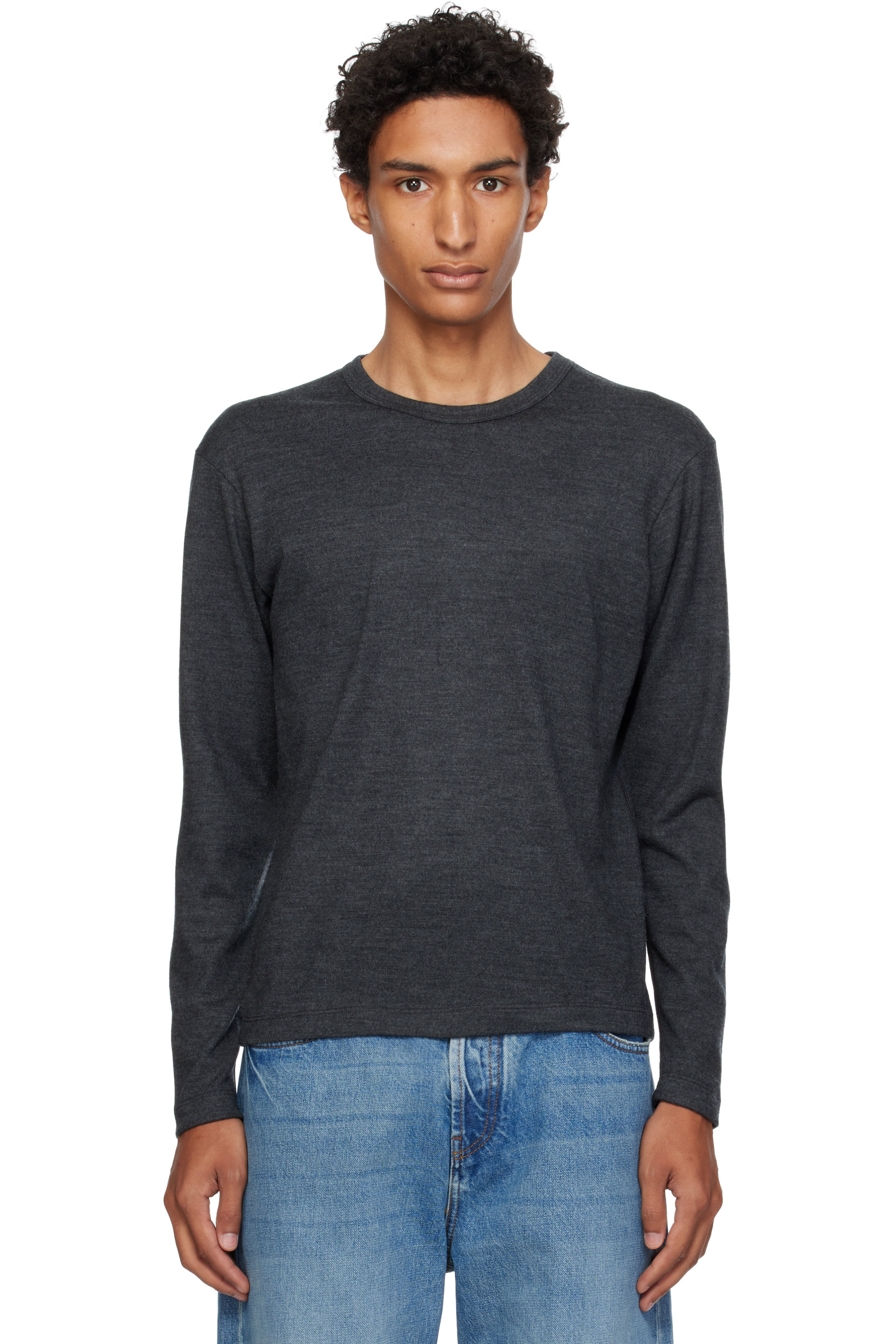 Lady White Co. - 灰色 L/S Wool Carlen T 恤