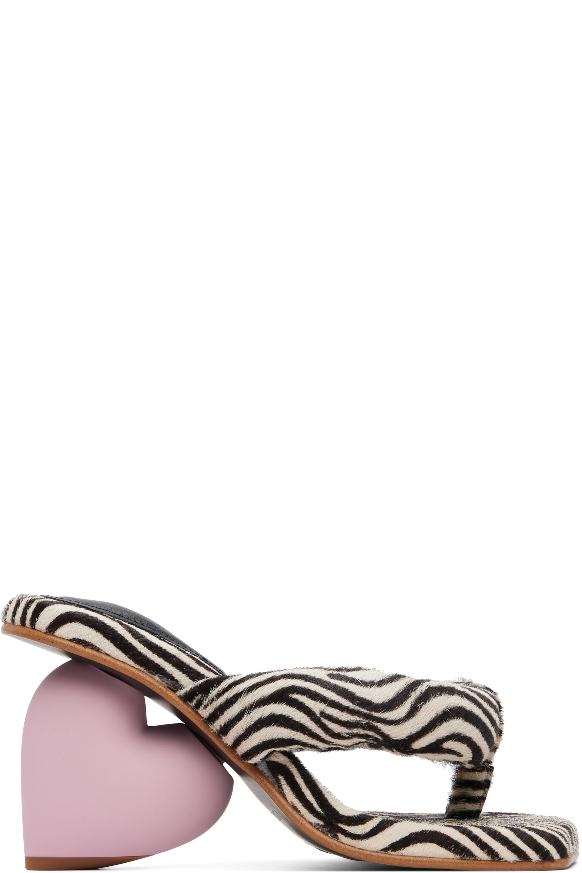 YUME YUME - SSENSE Exclusive Black & White Love Mule Heeled Sandals
