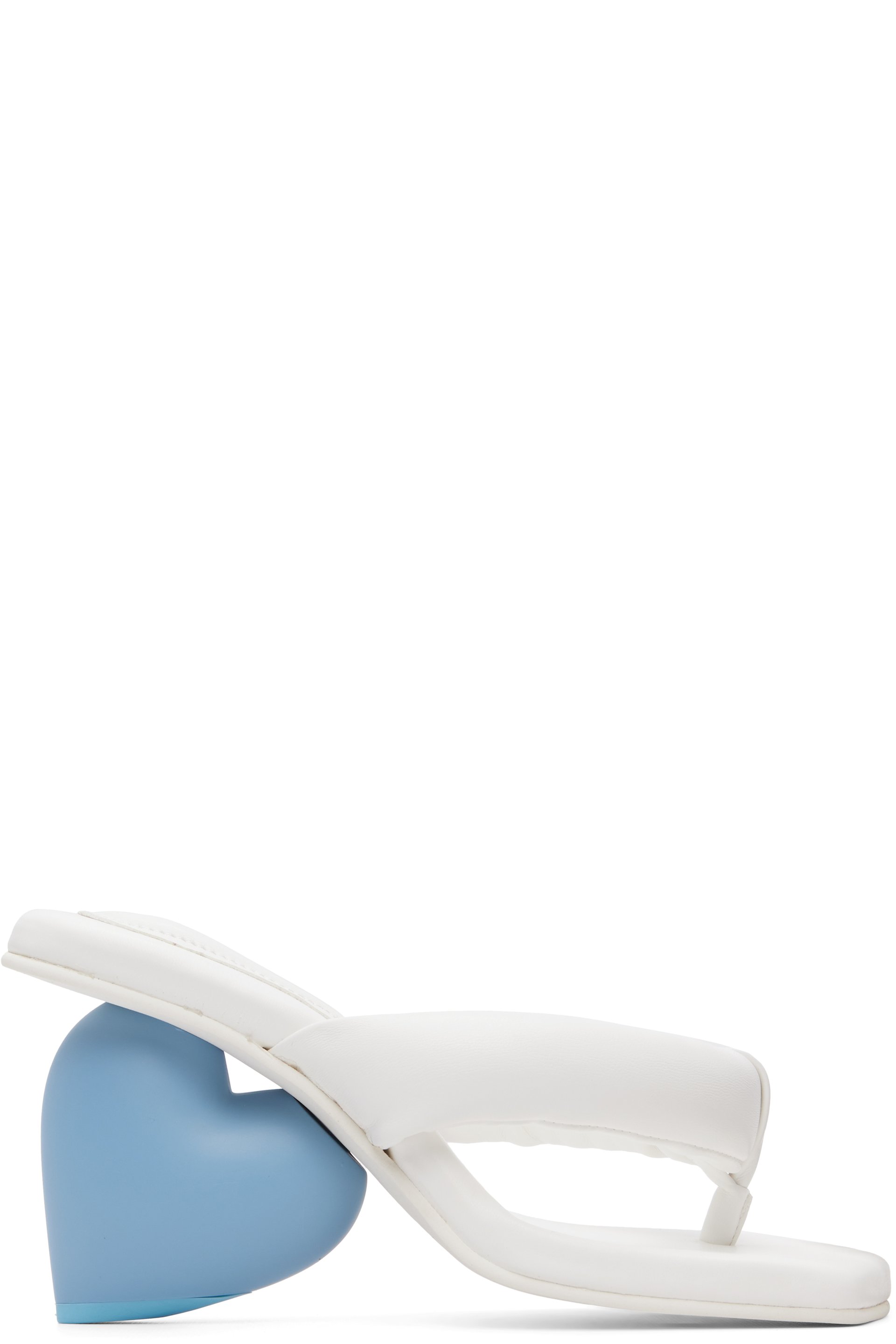 YUME YUME - White Love Mule Heeled Sandals
