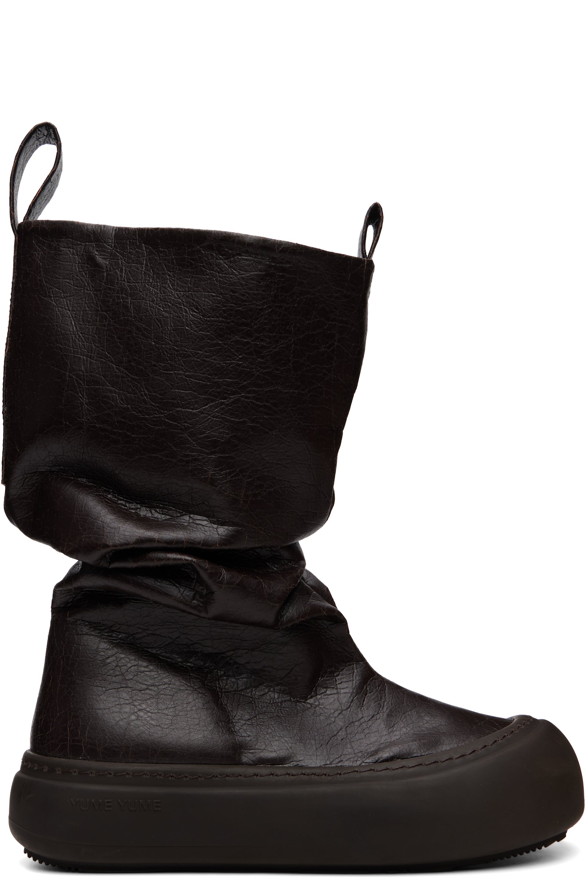 YUME YUME - SSENSE Exclusive Brown Low Fisherman Chelsea Boots