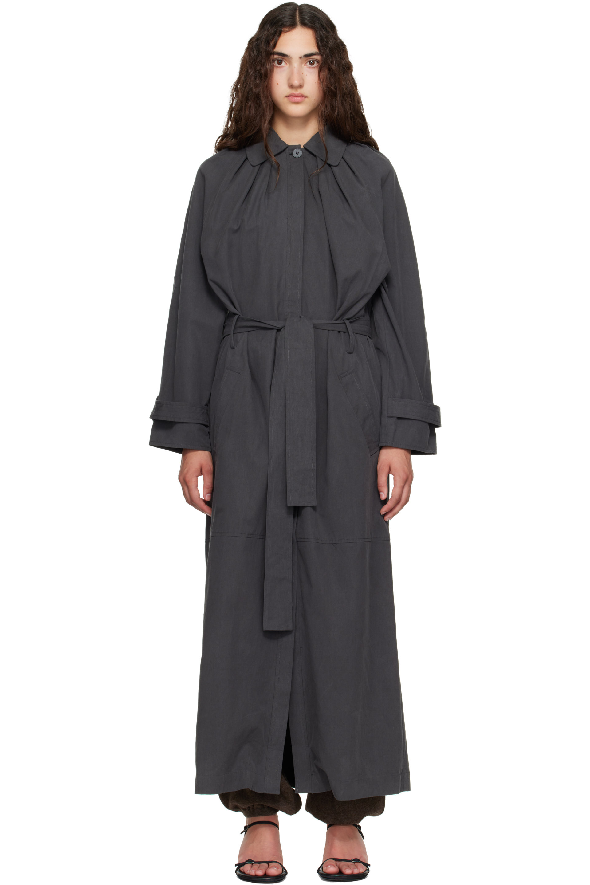 Belle Anna - Gray Laurel Trench Coat