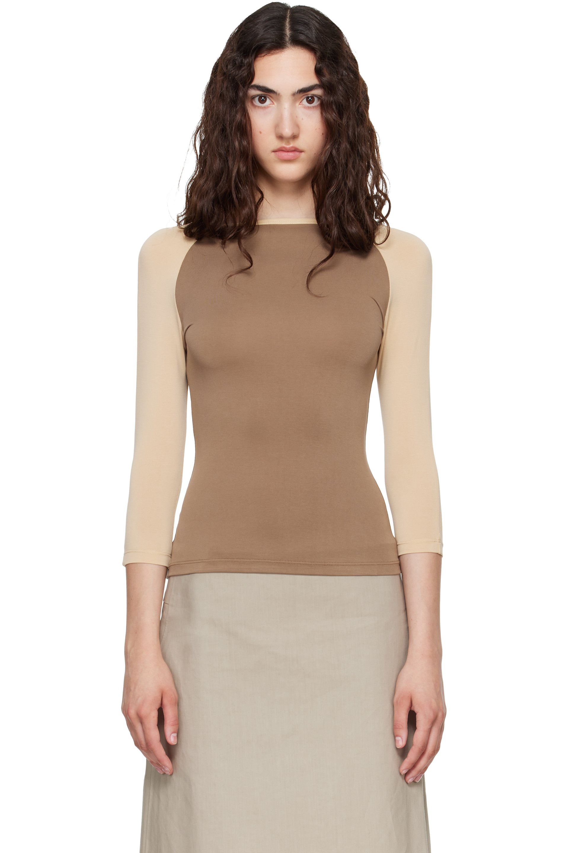Belle Anna - Beige Raglan Top