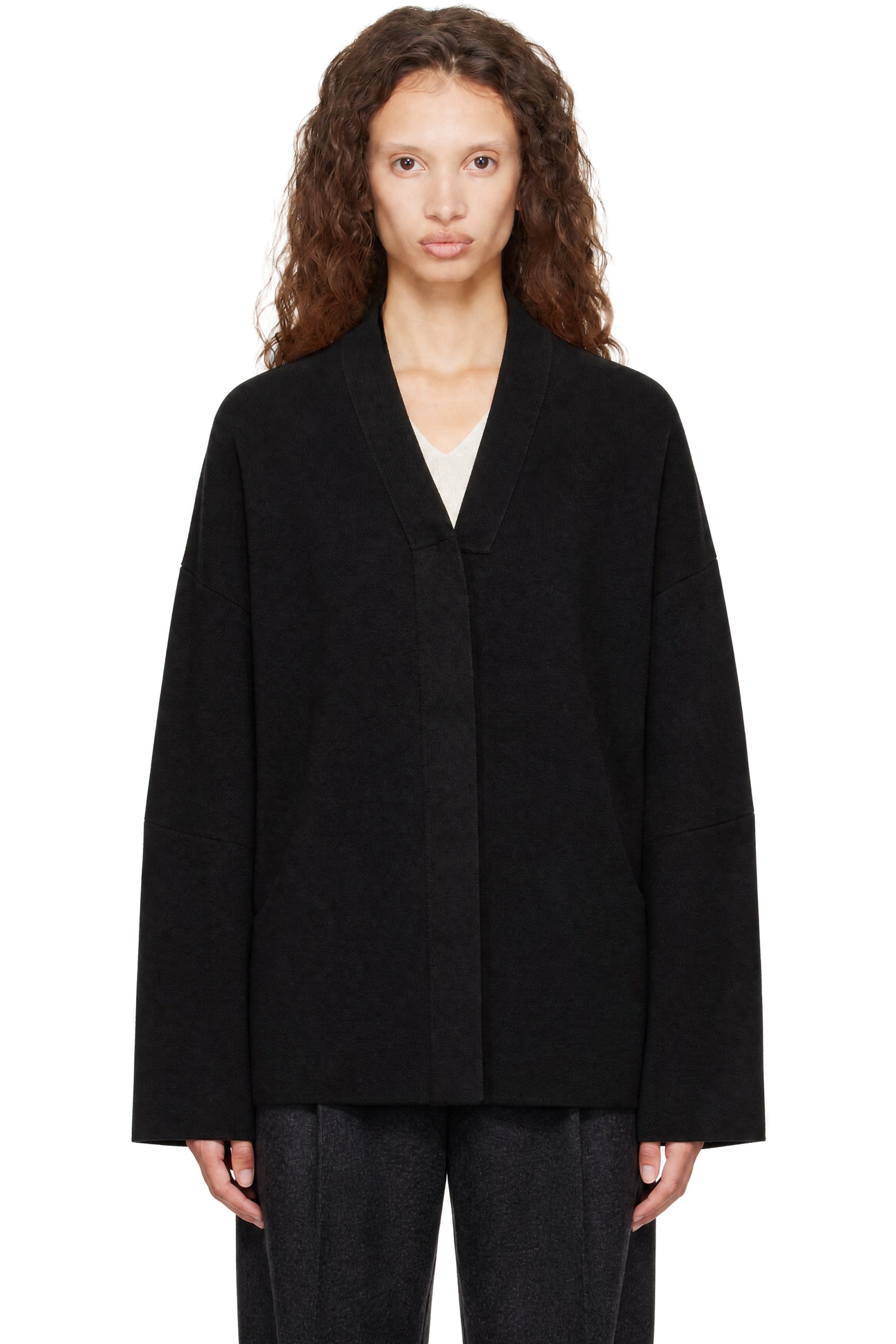 Lauren Manoogian - Blouson noir en tricot double à panneaux