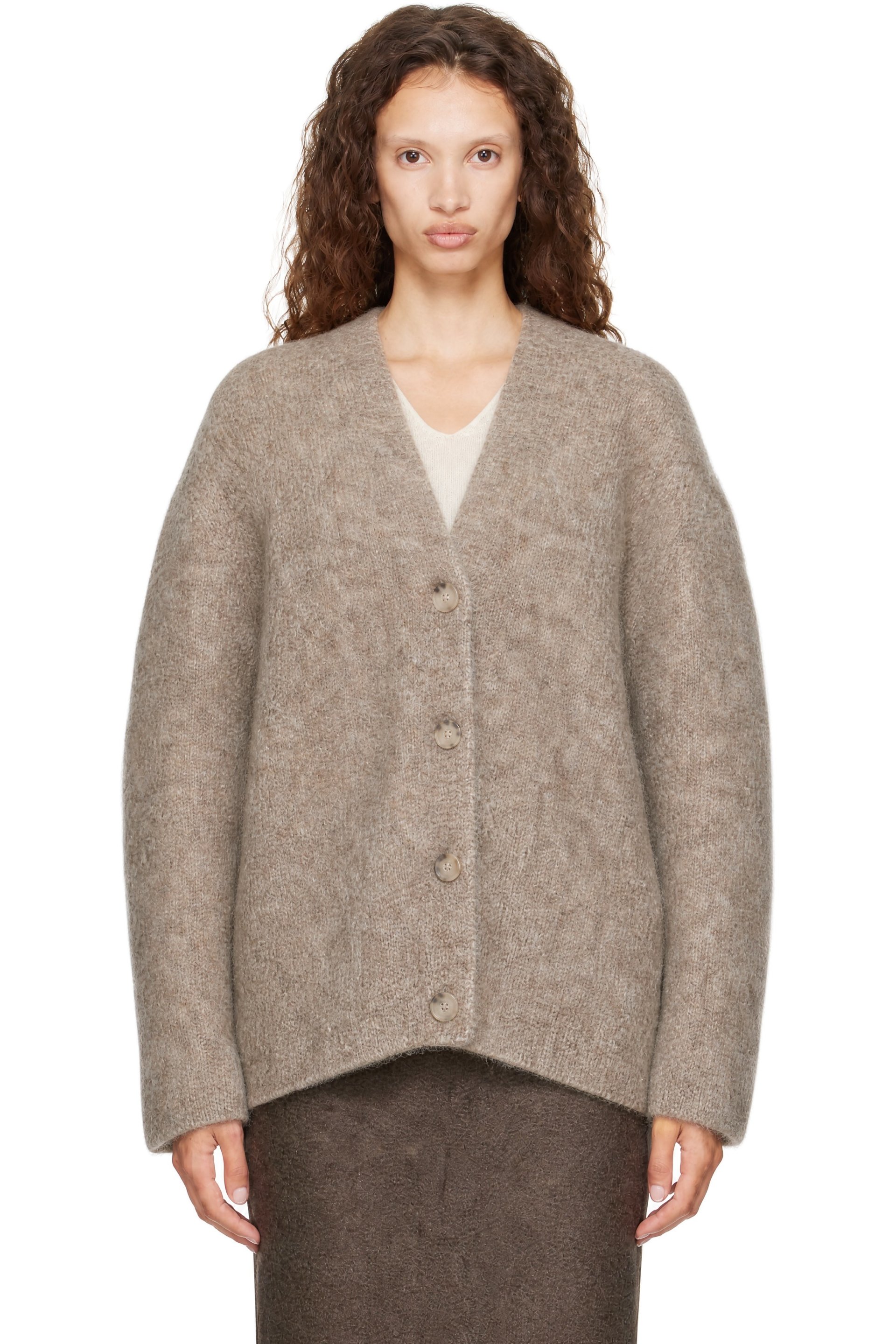 Lauren Manoogian - Cardigan gris en tricot brossé