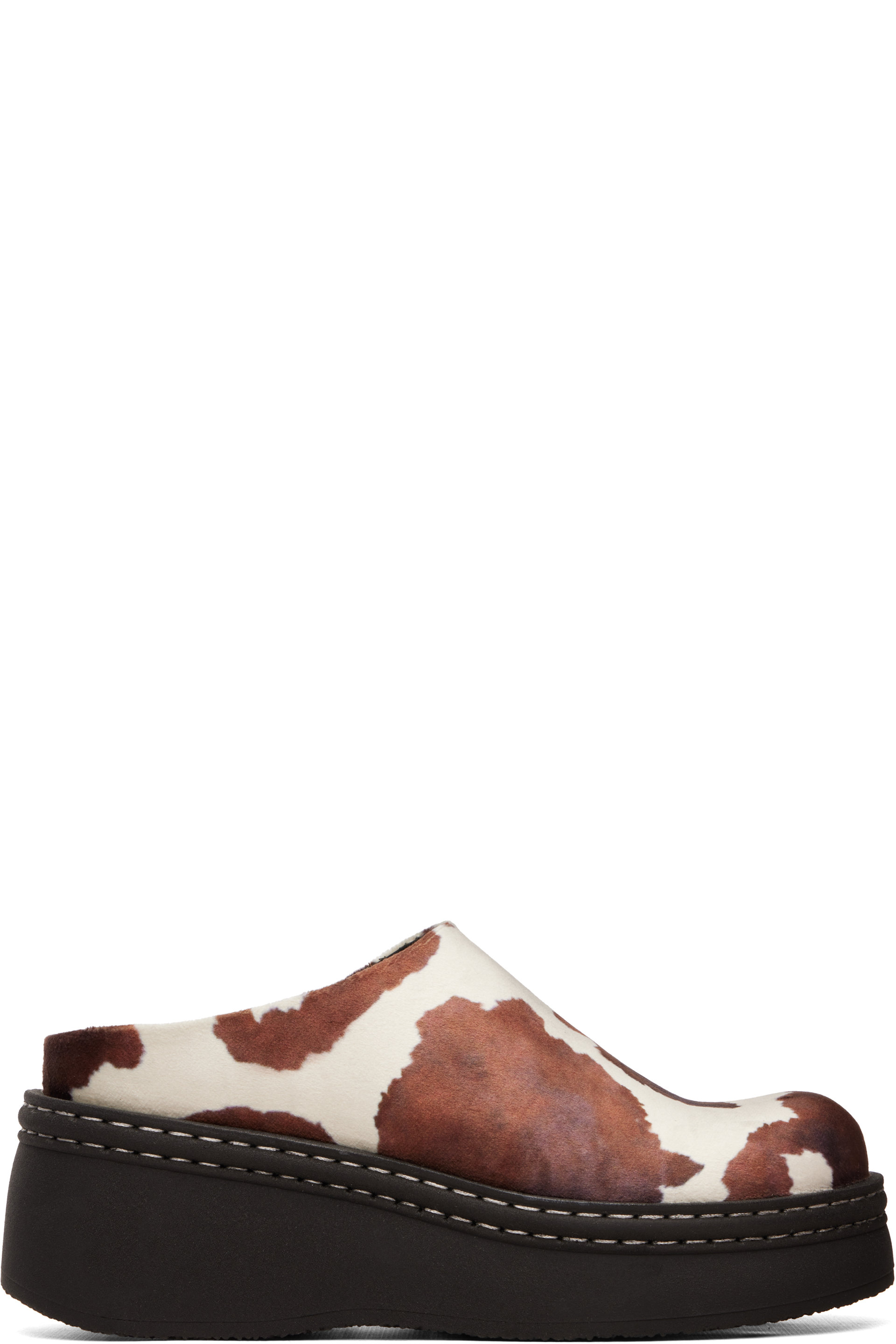 Miista - Brown & White Kristi Mule Flats