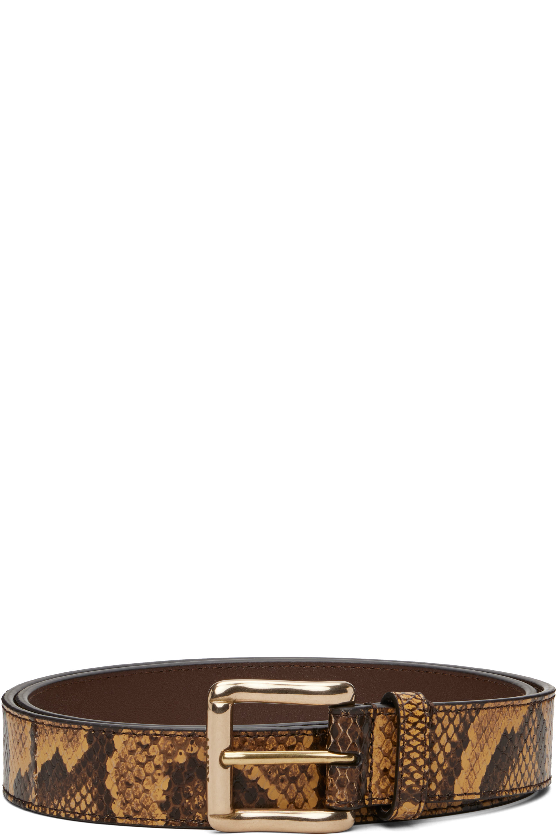 AMIRI - Brown Python Square Belt