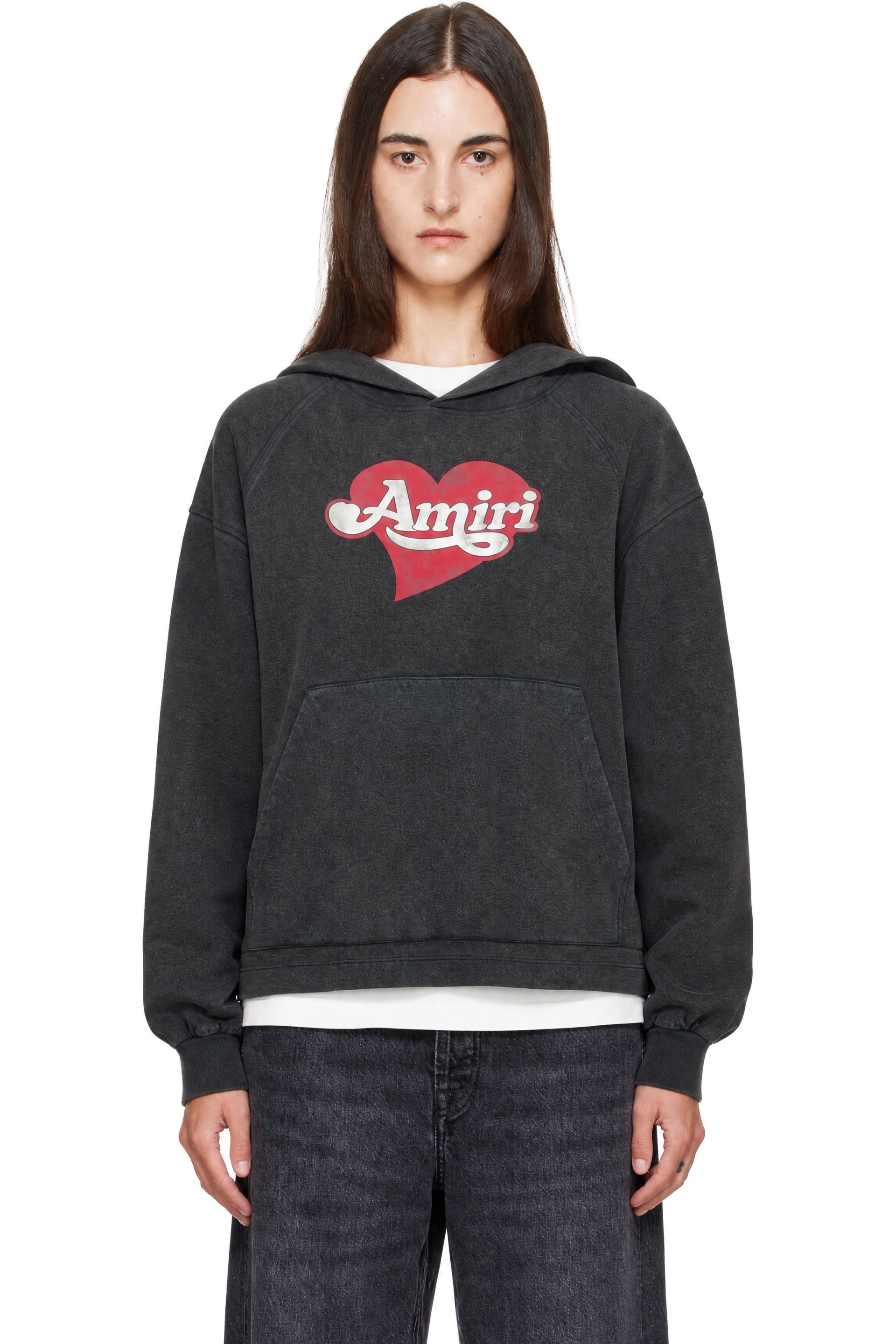 AMIRI - Gray Heart Hoodie