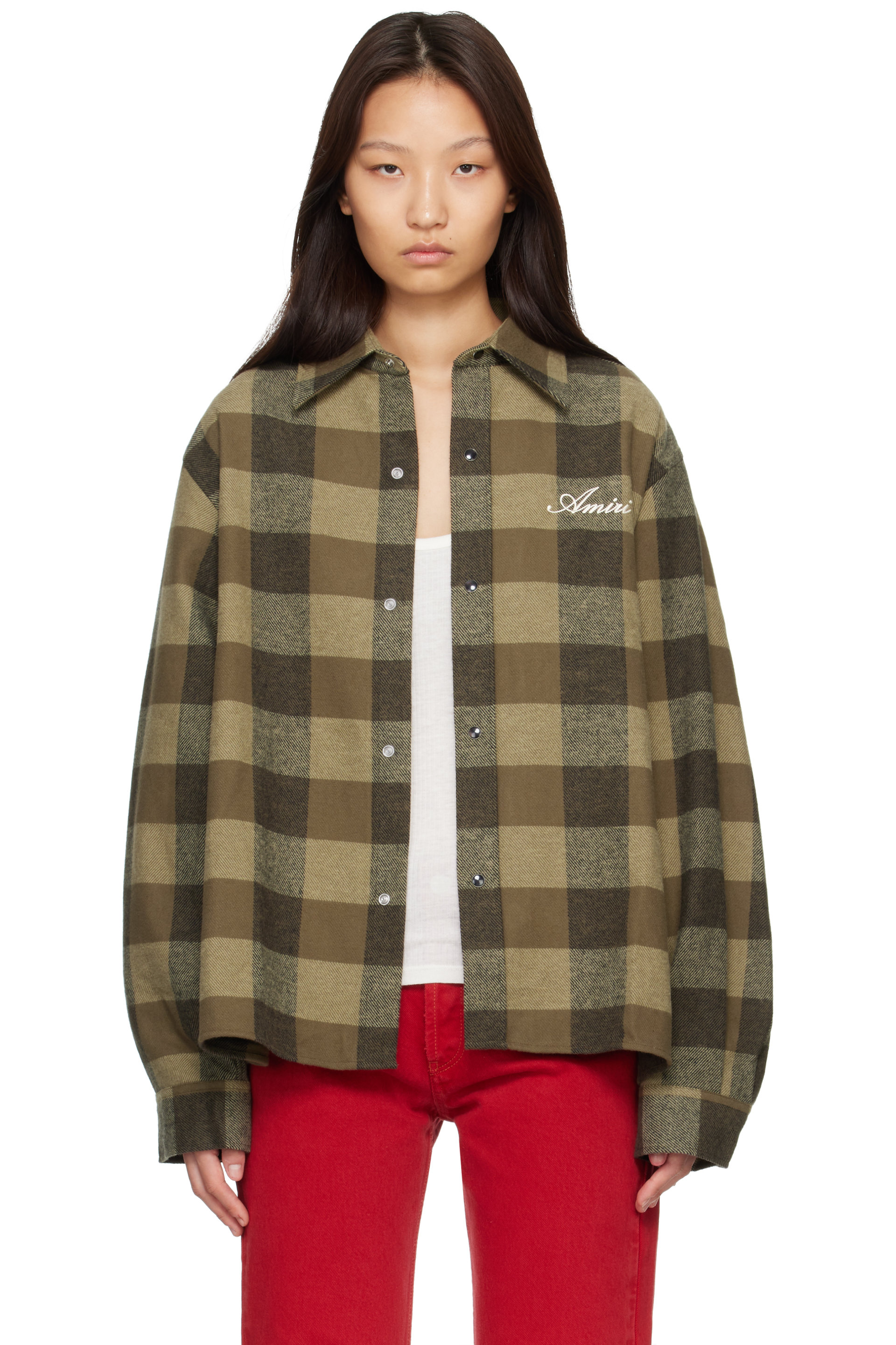 AMIRI - 绿色 Oversized Heavy Flannel 衬衫